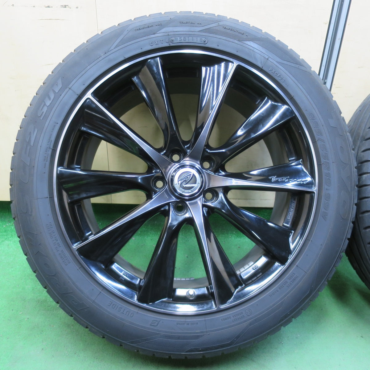 バリ溝!キレイ!9分★RAYS VERSUS BLACKLABEL Epyon 225/55R19 トーヨー プロクセス CF2 SUV レイズ ベルサス ブラックレーベル エピオン 19インチ PCD114.3/5H★5041201イノ