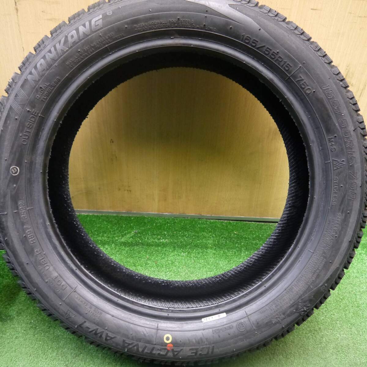ほぼ未使用!22年★スタッドレス 165/55R15 ナンカン アイスアクティバ AW-1 タイヤ 15インチ 軽サイズ 軽自動車 N-BOX ワゴンR ムーヴ 等★5040103Hスタ