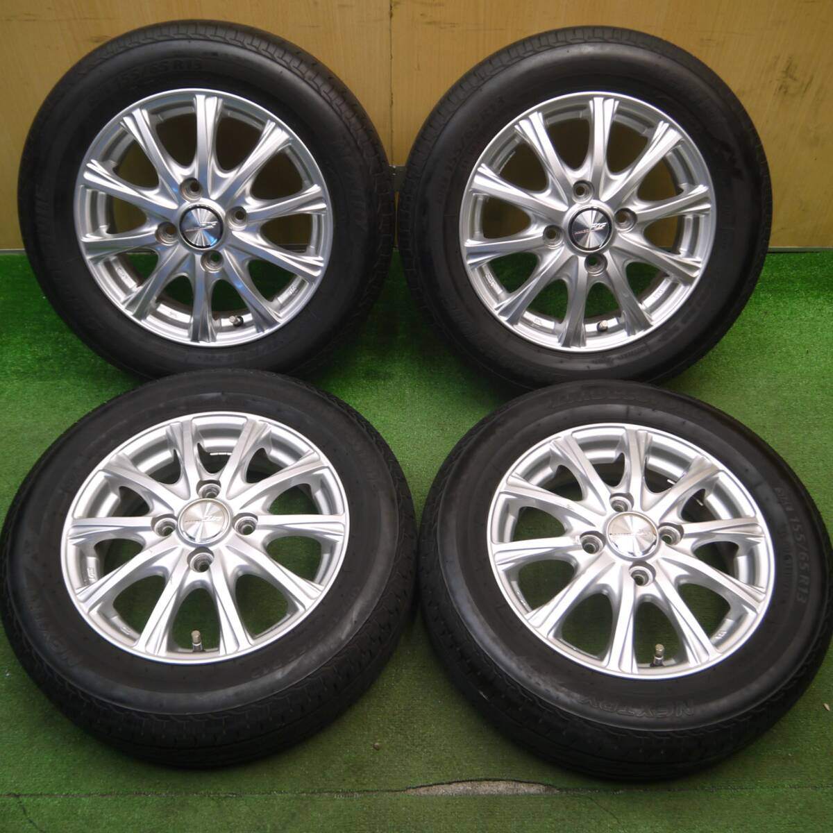 4本価格!22年★155/65R13 ブリヂストン ネクストリー エコピア ILLUGA 13インチ PCD100/4H★5022807Hノ