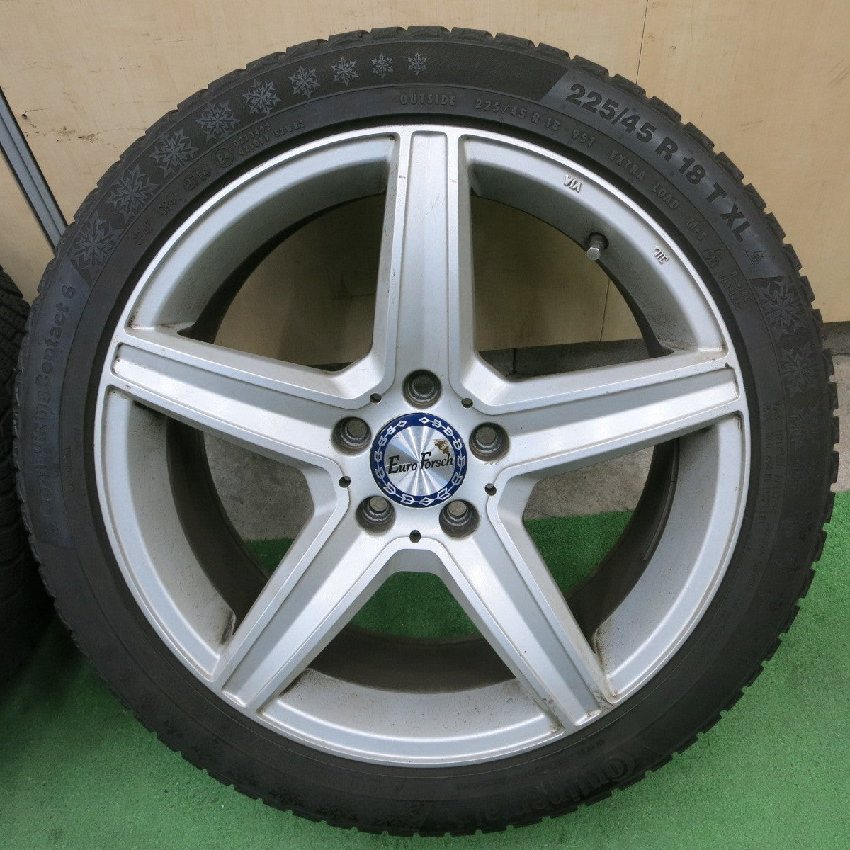 4本価格★ベンツ 等 EuroForsch 225/45R18 スタッドレス コンチネンタル コンチバイキング コンタクト6 18インチ ユーロフォルシュ PCD112/5H★5051003ナス