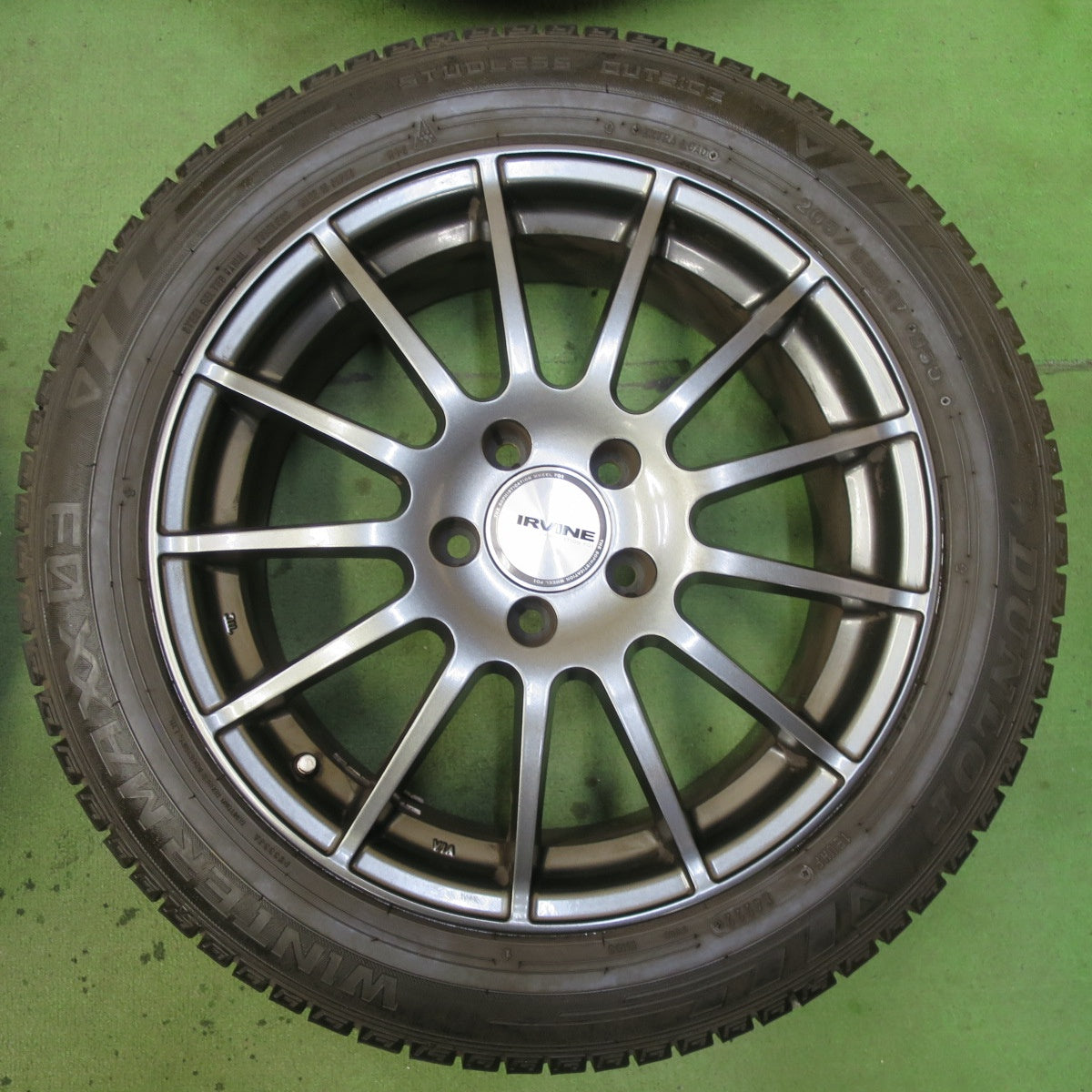 キレイ!22年★ベンツ 等 IRVINE F01 205/55R17 スタッドレス ダンロップ ウインターマックス03 アーヴィン 17インチ PCD112/5H★5090303TTス