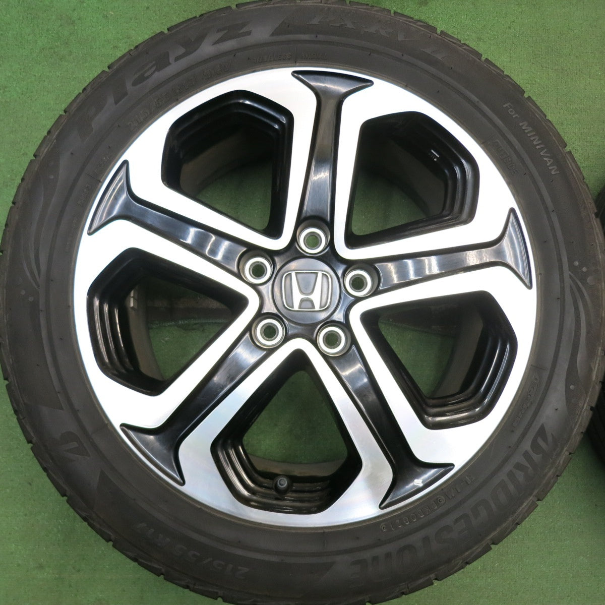 バリ溝!21年!9.5分★ホンダ ヴェゼル 純正 ENKEI 215/55R17 ブリヂストン プレイズ PX-RV2 17インチ エンケイ PCD114.3/5H★5090409HAノ