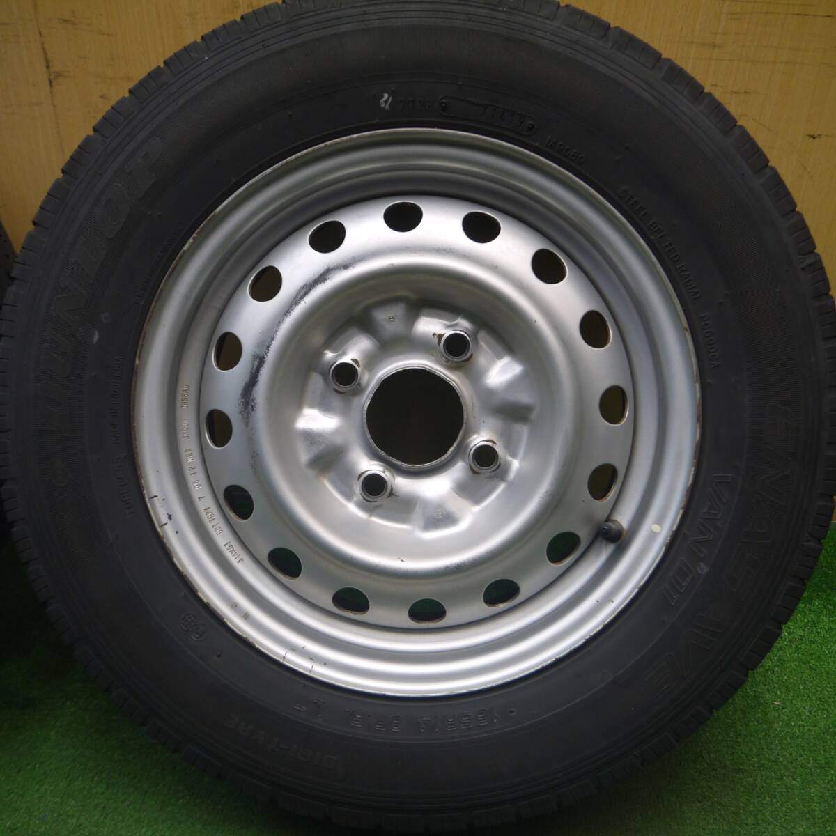 2本価格★165R14 8PR ダンロップ エナセーブ VAN01 スチール ホイール 14インチ PCD114.3/4H★5020507Hノ