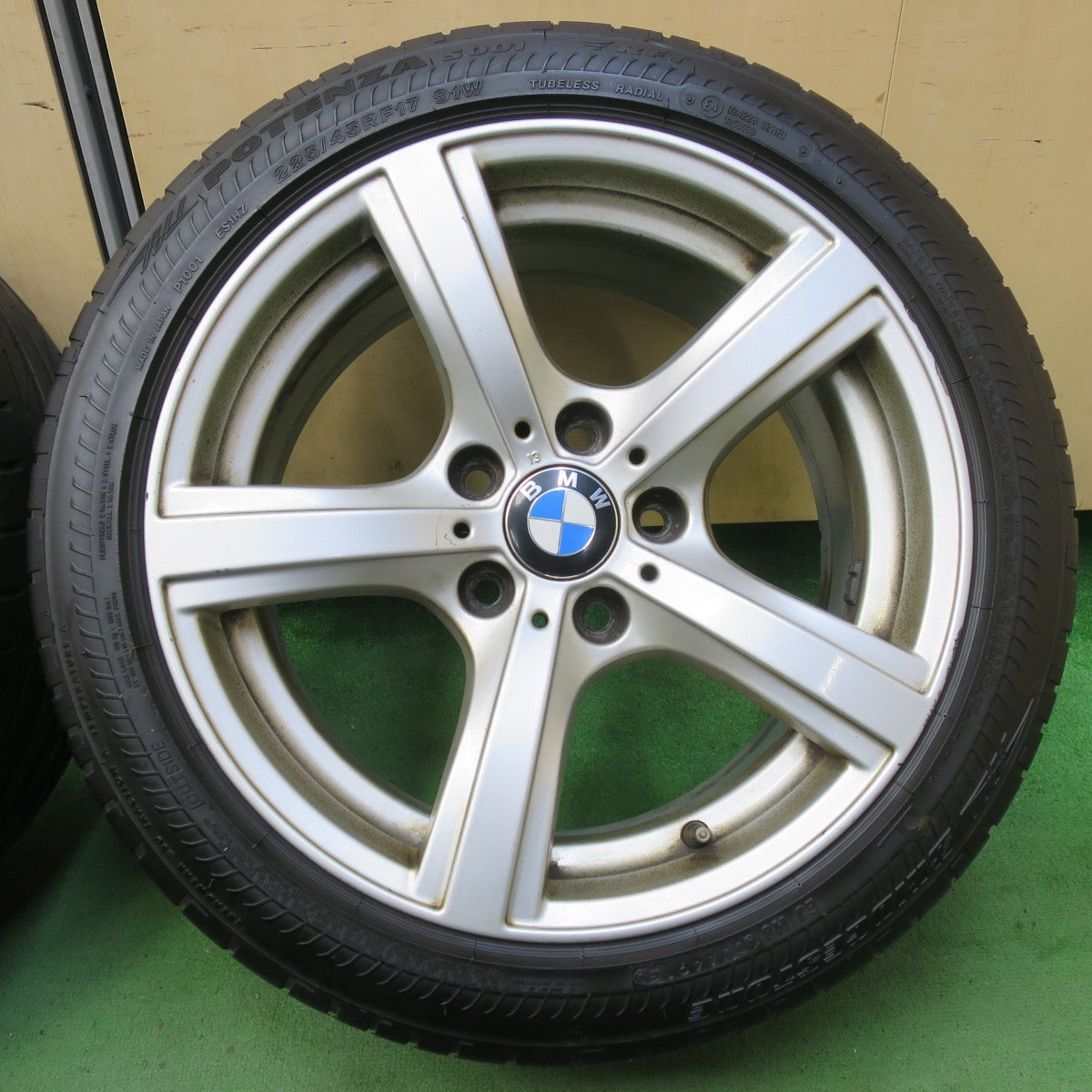 バリ溝!9.5分★BMW Z4 E89 純正 225/45R17 ブリヂストン ポテンザ S001 RFT 17インチ PCD120/5H★5051717イノ