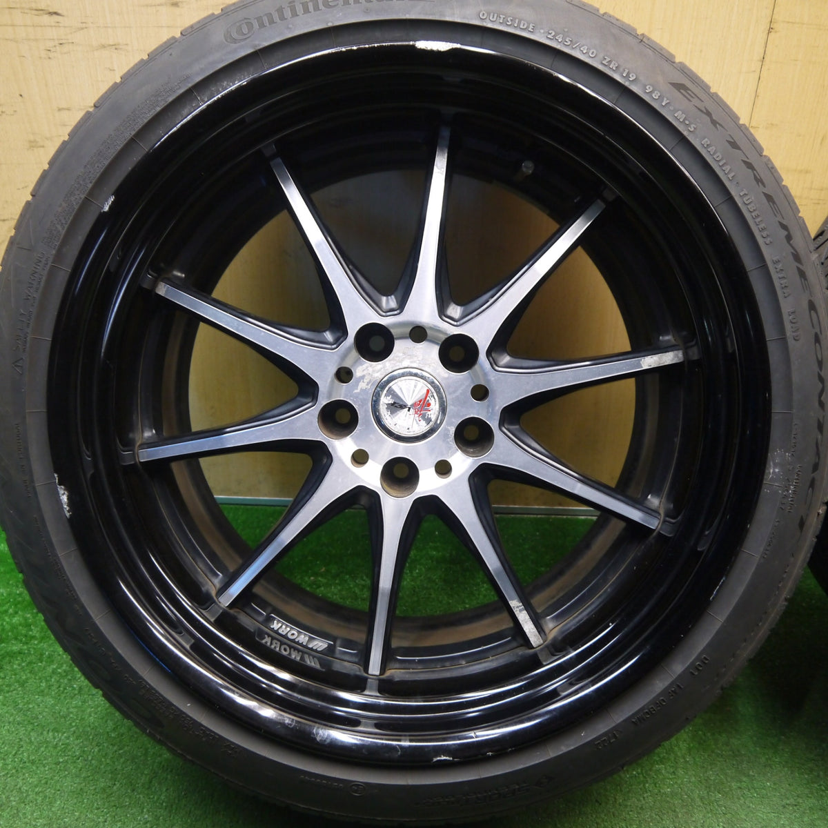 4本価格!22年★WORK XSA 戦 XS3-SR 245/35R19 245/40R19 コンチネンタル エクストリーム コンタクト DWS06 プラス 19インチ ワーク PCD114.3/5H★6021707Hノ