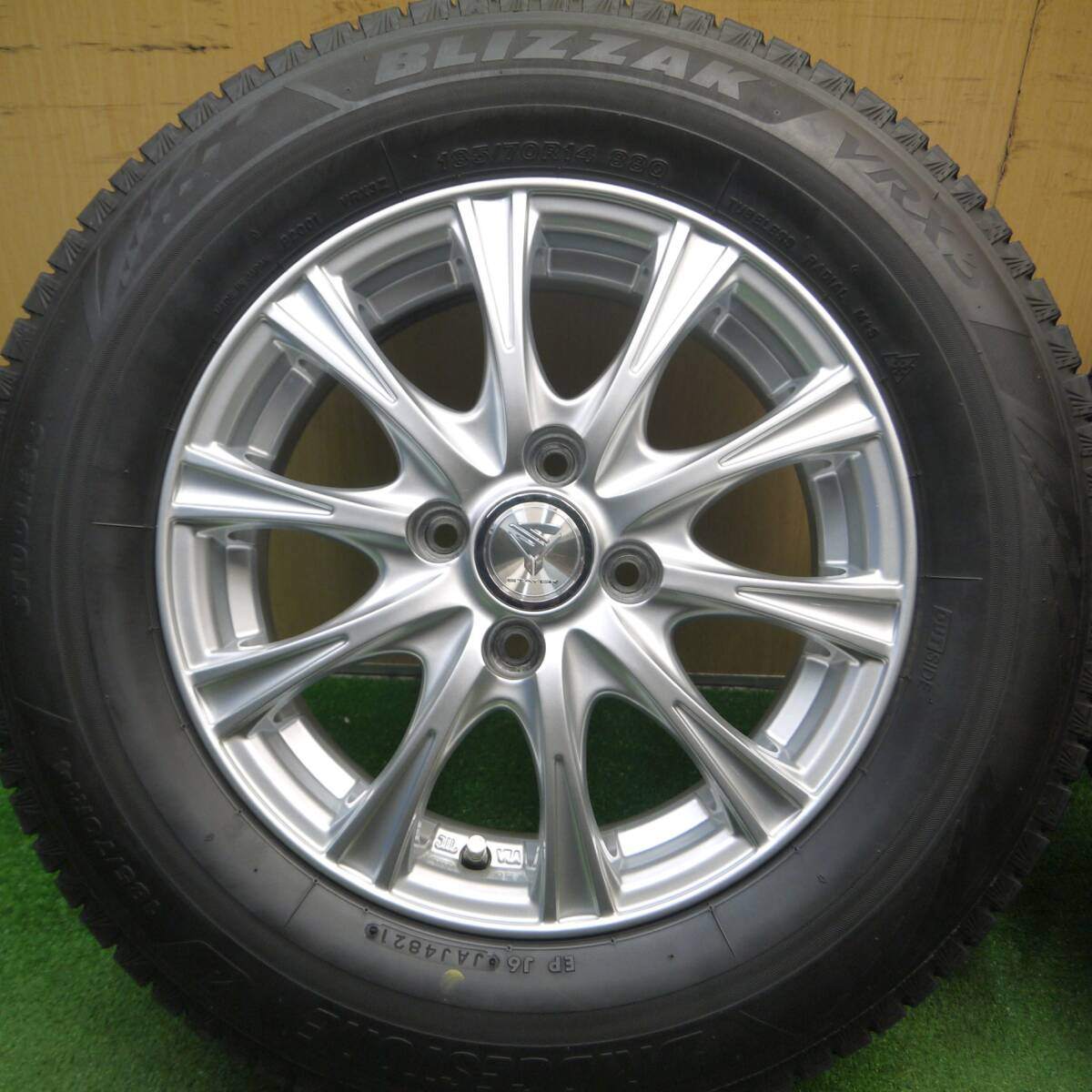 キレイ!21年★スタッドレス 185/70R14 ブリヂストン ブリザック VRX3 STAYER 14インチ PCD100/4H★5022612Hス