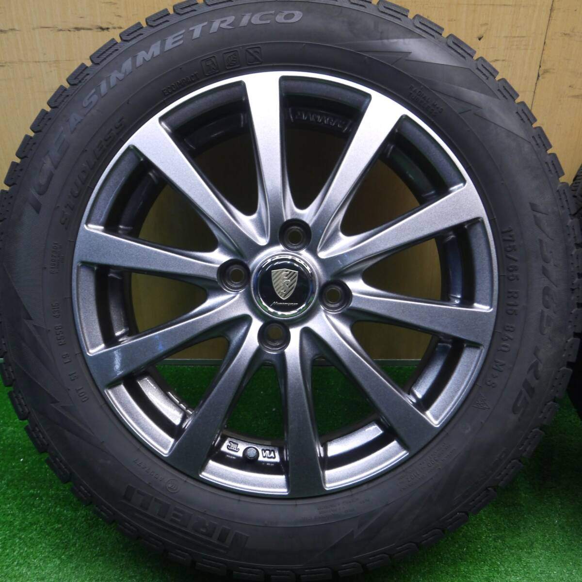 キレイ★スタッドレス 175/65R15 ピレリ アイスアシンメトリコ MANARAY SPORT マナレイスポーツ PCD100/4H★4111803Hス