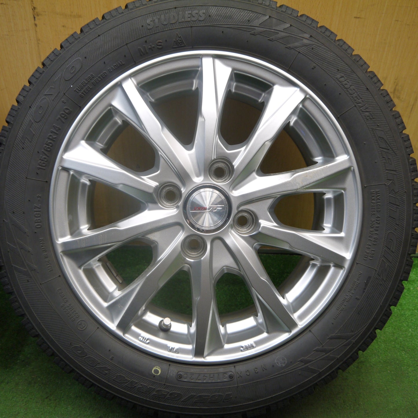 バリ溝!キレイ!9.5分★スタッドレス 165/65R14 トーヨー ガリット GIZ JOKER ジョーカー 14インチ PCD100/4H★5072904Hス