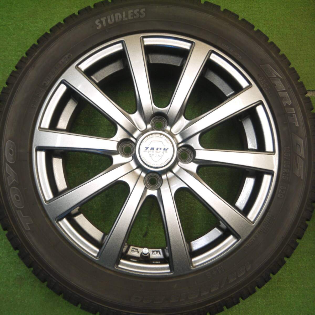 バリ溝!キレイ!9.5分★スタッドレス 185/55R15 トーヨー ガリット G5 ZACK JP-110 MONZA ザック 15インチ PCD100/4H★5020406Hス