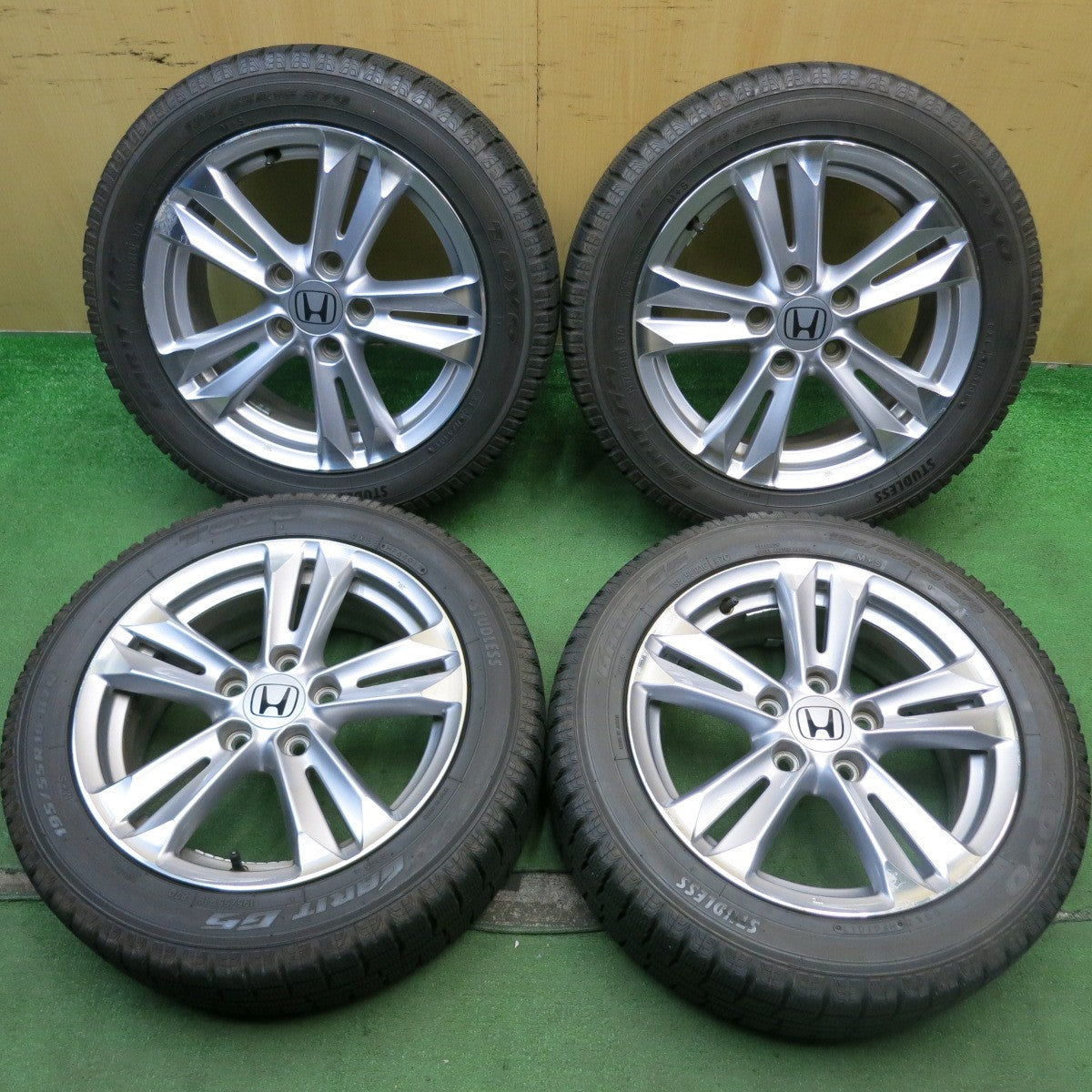 バリ溝!9.5分★ホンダ CR-Z 純正 195/55R16 スタッドレス トーヨー ガリット G5 16インチ CRZ PCD114.3/5H★5070602HAス