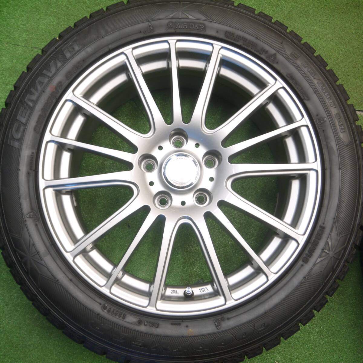 超バリ溝!キレイ!9.5分以上★スタッドレス 215/55R17 グッドイヤー アイスナビ6 ravrion selzer ラブリオン 17インチ PCD114.3/5H★5012108Hス