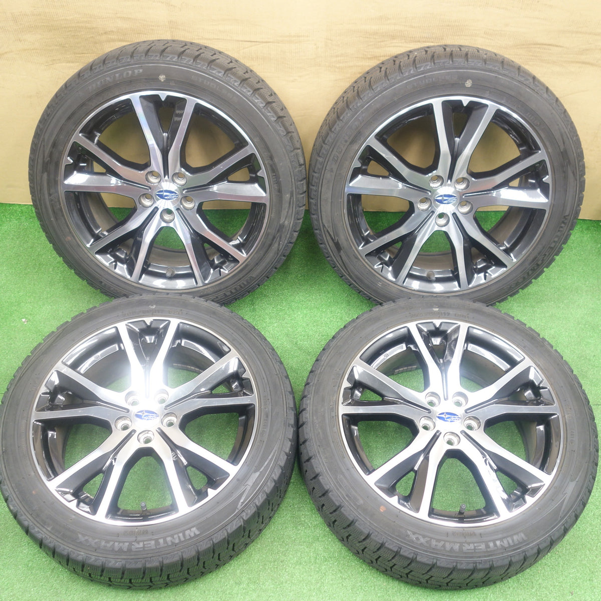 バリ溝!9分★スバル インプレッサ スポーツ G4 純正 205/50R17 スタッドレス ダンロップ ウインターマックス WM02 17インチ PCD100/5H★6012601KTス