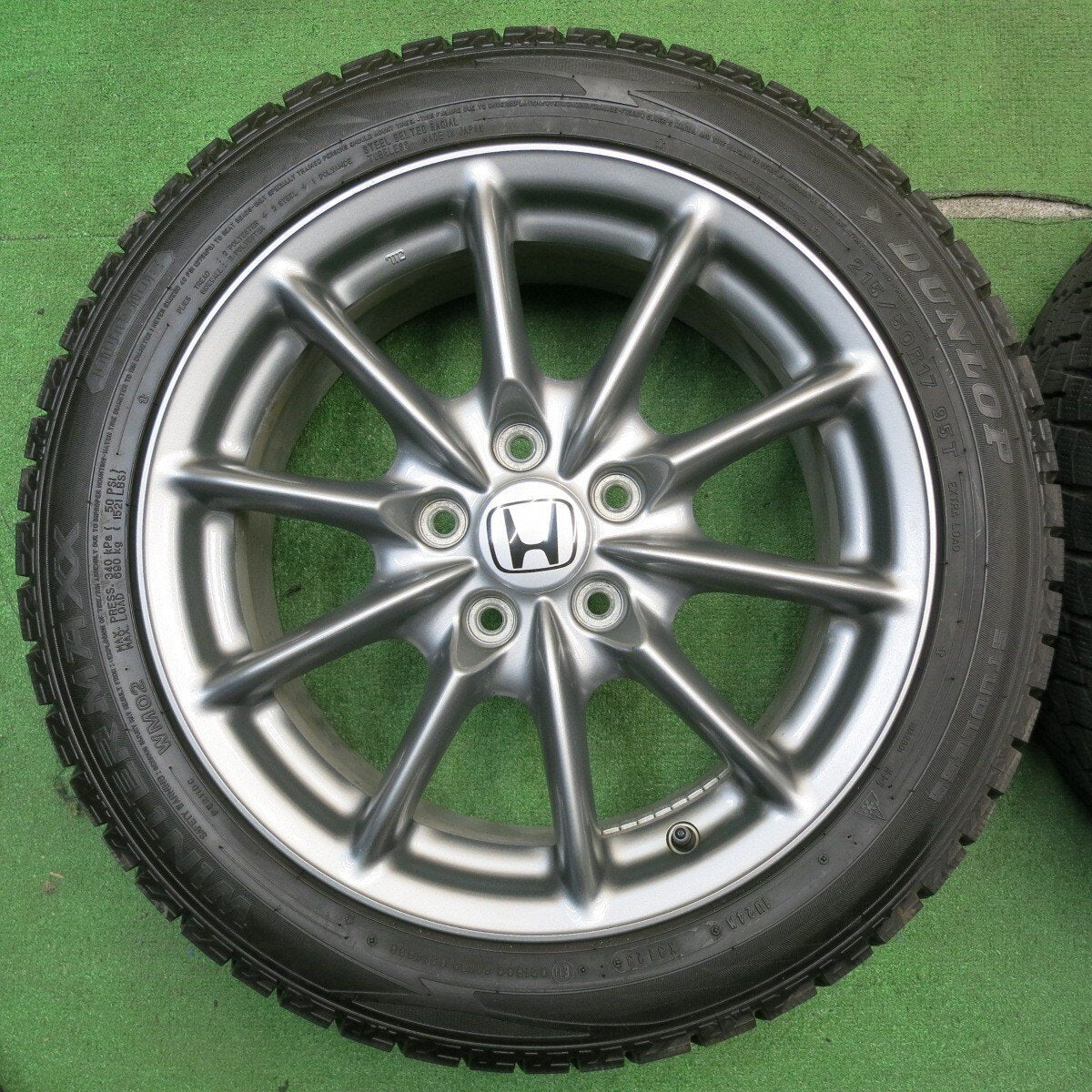 バリ溝!23年!キレイ!9.5分★ホンダ RB1 オデッセイ アブソルート 純正 215/50R17 スタッドレス ダンロップ ウインターマックス WM02 17インチ PCD114.3/5H★5033003NJス