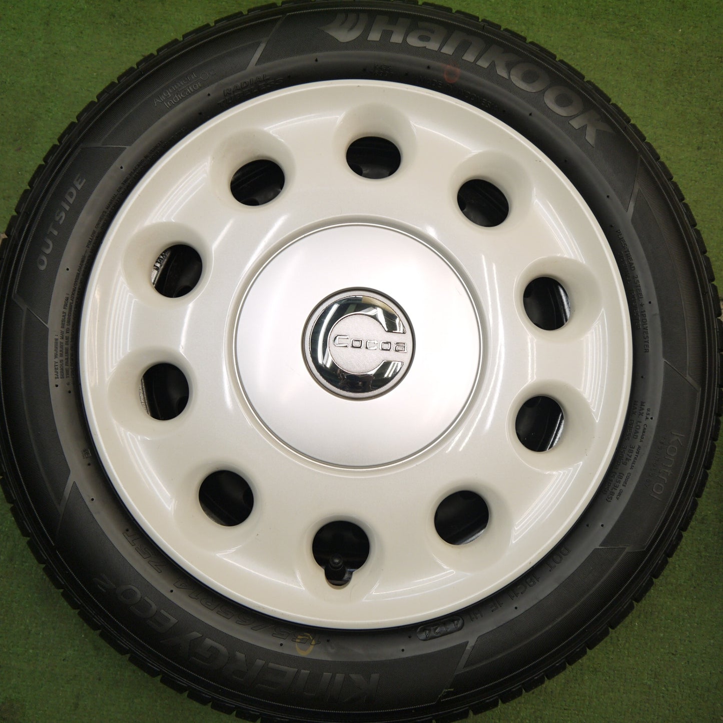 ほぼ未使用!24年!キレイ★ダイハツ ミラ ココア 純正 スチール 155/65R14 ハンコック KINERGY ECO2 14インチ PCD100/4H★5082507Hノ