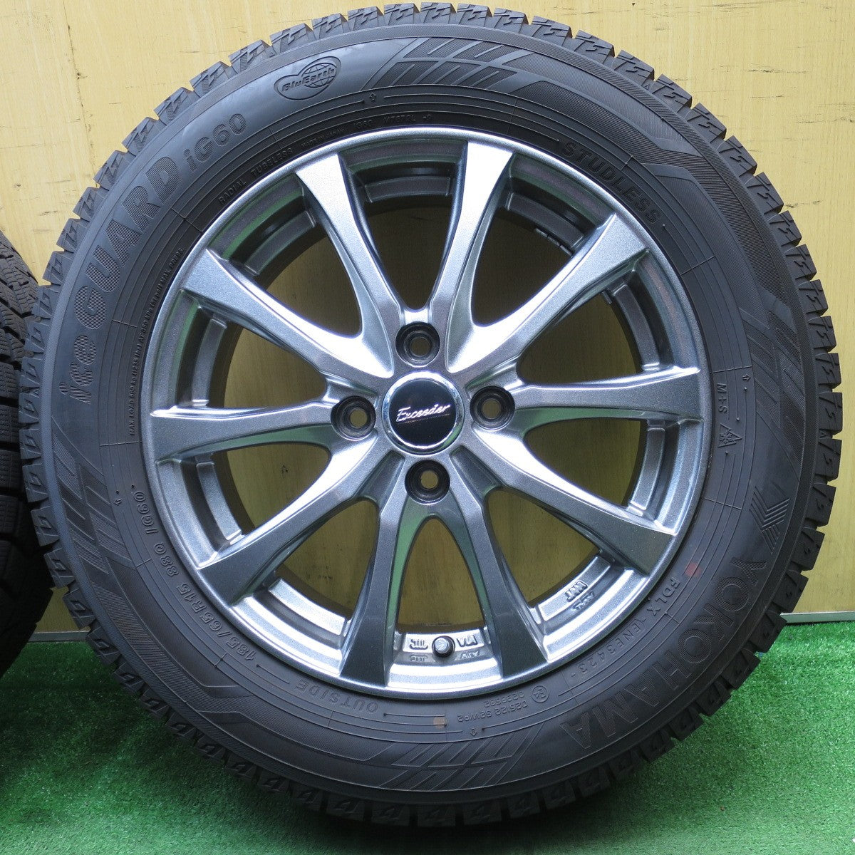 バリ溝!23年!キレイ!9.5分★スタッドレス 185/65R15 ヨコハマ アイスガード iG60 Exceeder エクシーダー 15インチ PCD100/4H★5051902NJス