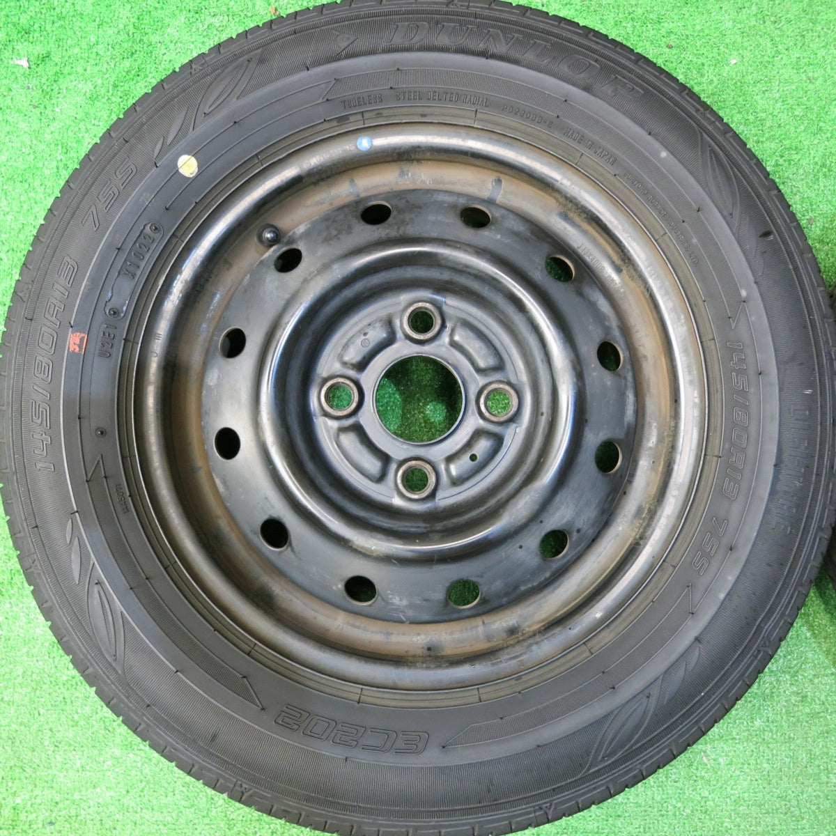 4本価格!22年★145/80R13 ダンロップ EC202 スチール ホイール 13インチ PCD100/4H★5062709HAノ