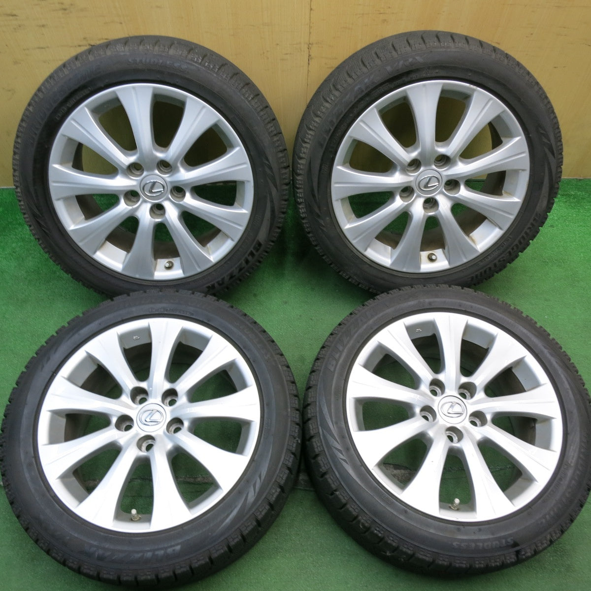センサー付!バリ溝!9.5分★レクサス GS 純正 225/50R17 スタッドレス ブリヂストン ブリザック VRX 17インチ PCD114.3/5H★5060607AKス