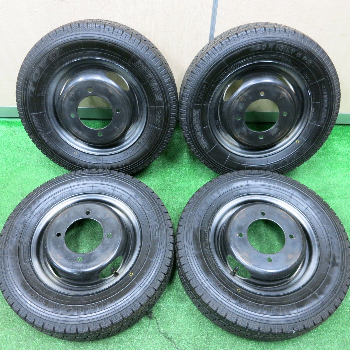 4本価格★ボンゴ純正 145R12LT 6PR スタッドレス トーヨー デルベックス 934 スチール ホイール 12インチ★3102005HAス