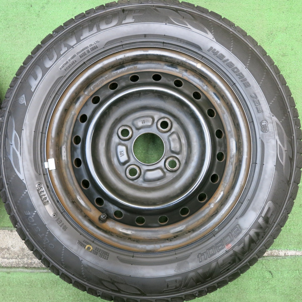 ほぼ未使用!25年★145/80R13 ダンロップ エナセーブ EC204 スチール ホイール 13インチ PCD100/4H★5083006HAノ