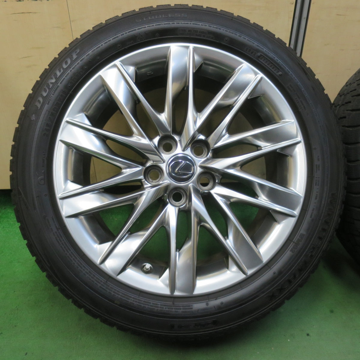 センサー付!バリ溝!キレイ!9分★レクサス LS 純正 245/50R19 スタッドレス ダンロップ ウインターマックス WM02 19インチ PCD120/5H★5053101イス