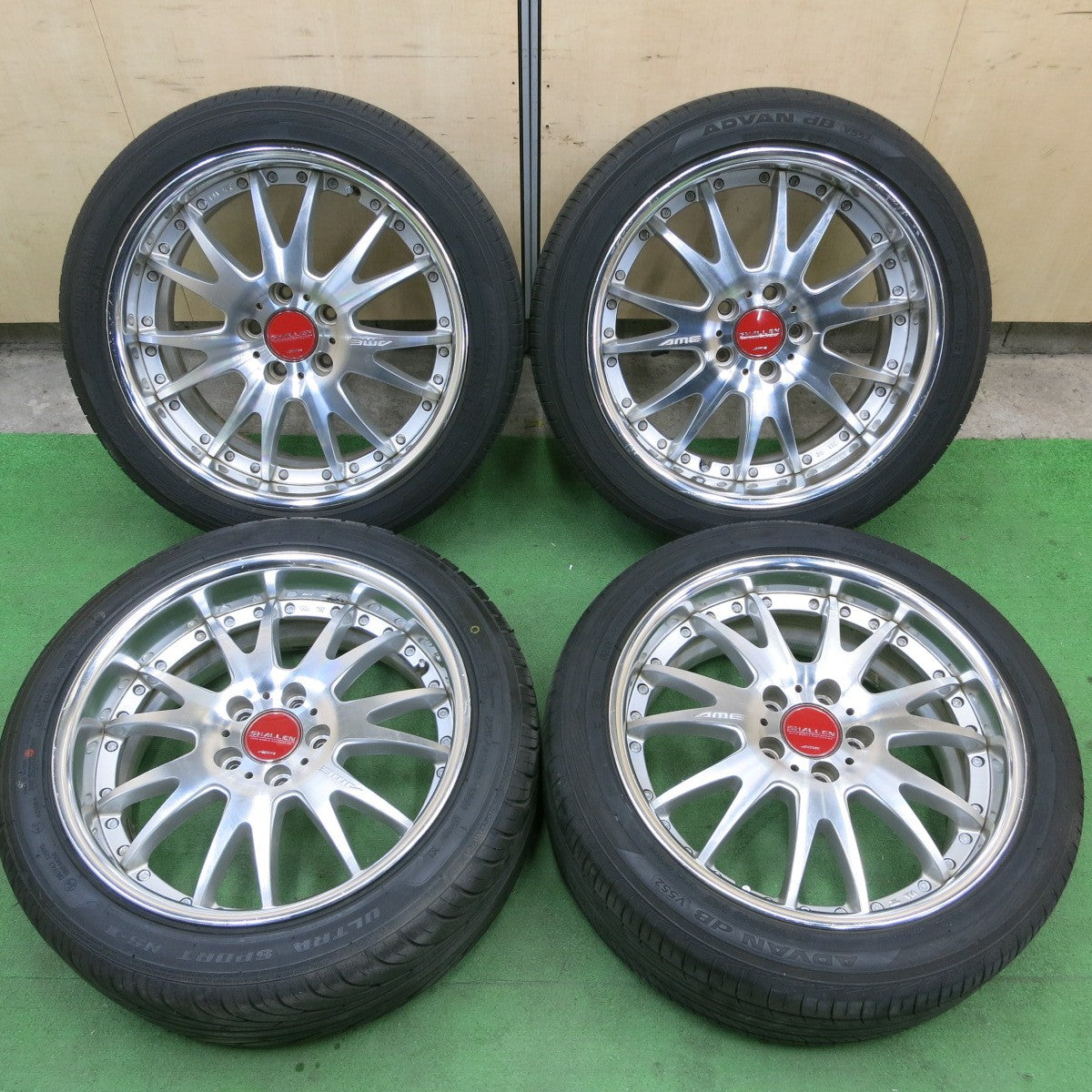 バリ溝!24年!ほぼ10分★SHALLEN MX AME 225/45R18 ナンカン ウルトラスポーツ NS-2 ヨコハマ アドバン dB V552 シャレン 18インチ PCD114.3/5H★5042502TTノ