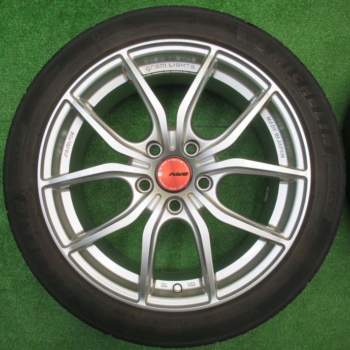 バリ溝!23年!キレイ!9分★RAYS 57 gram LIGHTS GL-57FXX 215/45R17 ミシュラン プライマシー4 レイズ グラムライツ 17インチ PCD114.3/5H★5102404NJノ