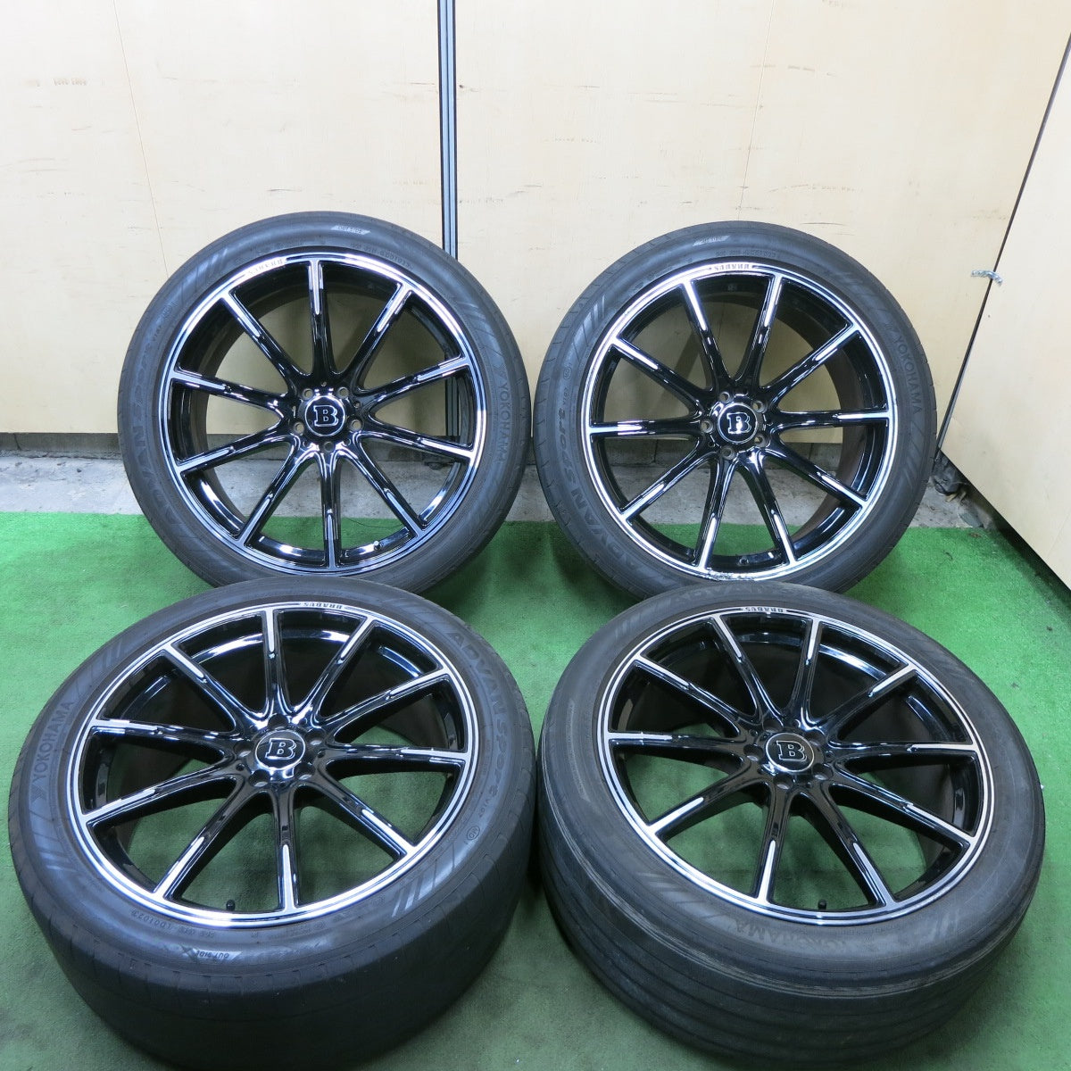 付属品付き!23年★ベンツ 等 BRABUS Monoblock Z 285/40R22 ヨコハマ アドバン スポーツ V107 ブラバス モノブロック 22インチ PCD112/5H★6012005ナノ