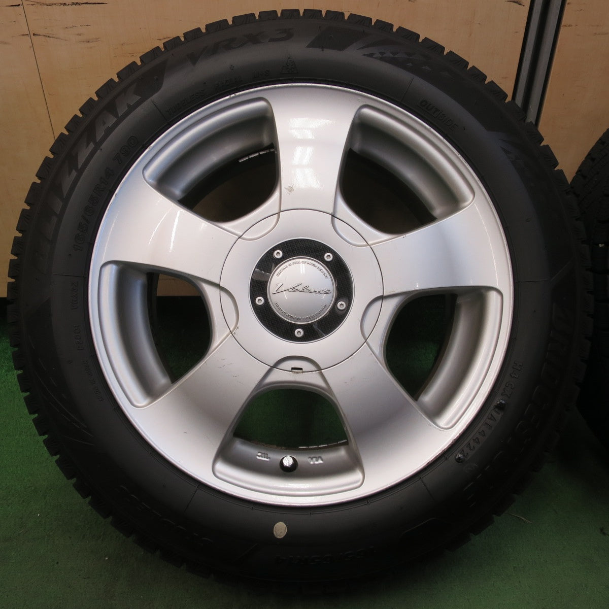 バリ溝!22年!ほぼ10分★スタッドレス 165/65R14 ブリヂストン ブリザック VRX3 Violento ヴィオレント 14インチ PCD100 114.3/4H マルチ★5050507イス