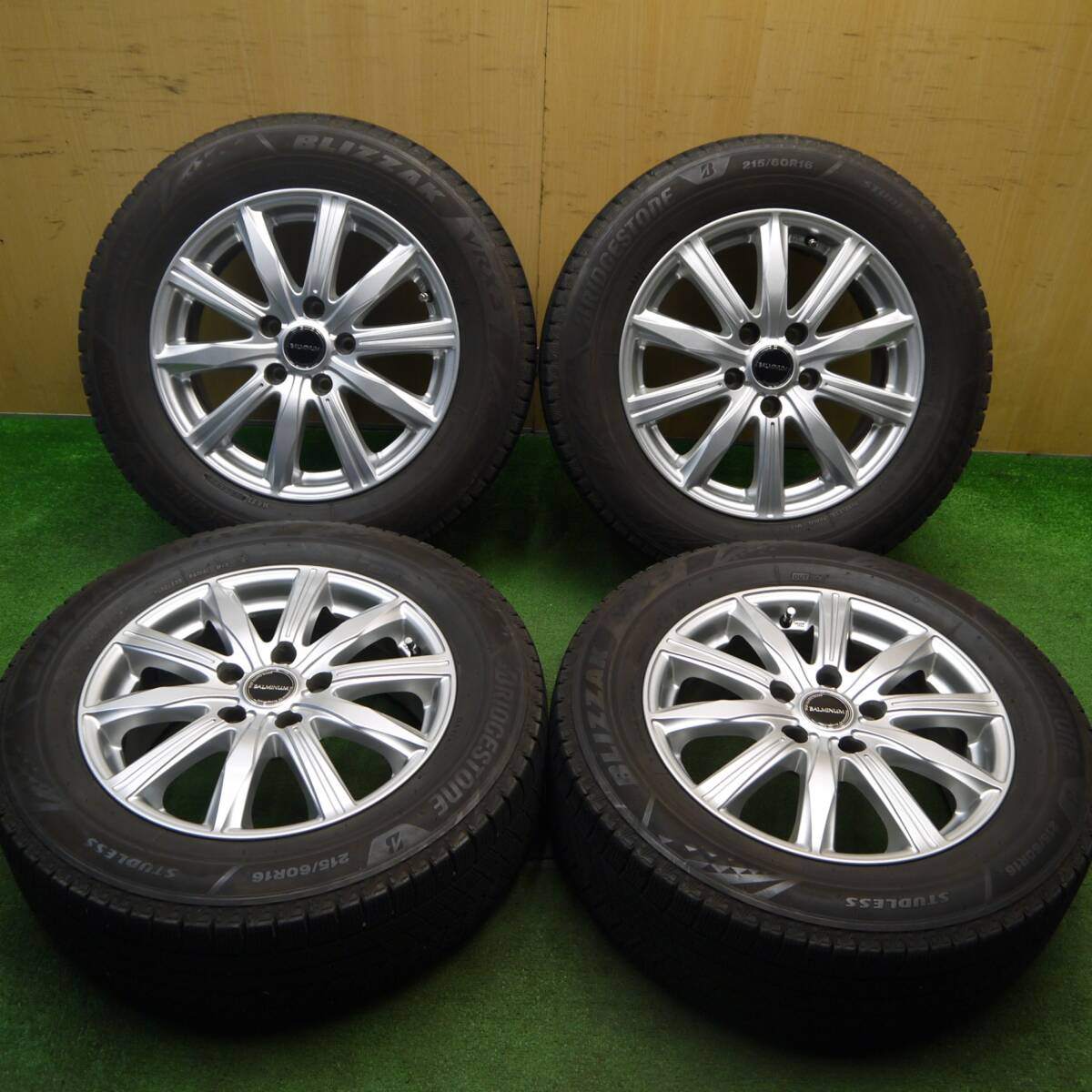 キレイ!21年★スタッドレス 215/60R16 ブリヂストン ブリザック VRX3 BALMINUM バルミナ 16インチ PCD114.3/5H★5033111Hス