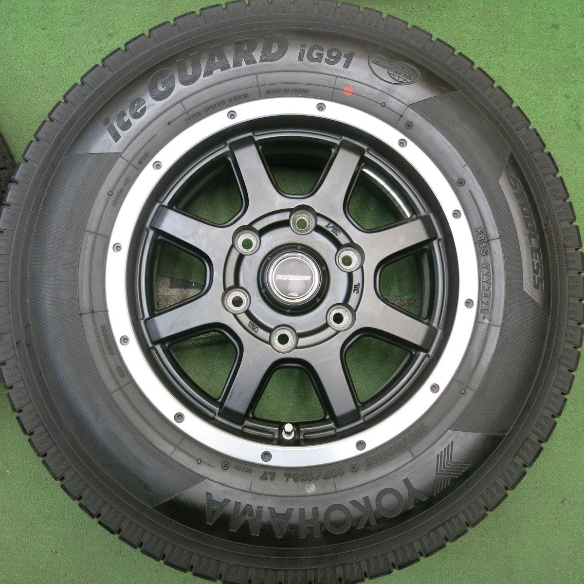バリ溝!21年!9.5分★ハイエース 等 スタッドレス 195/80R15 107/105L ヨコハマ アイスガード iG91 ROADMAX MiD 15インチ PCD139.7/6H★5092510HAス