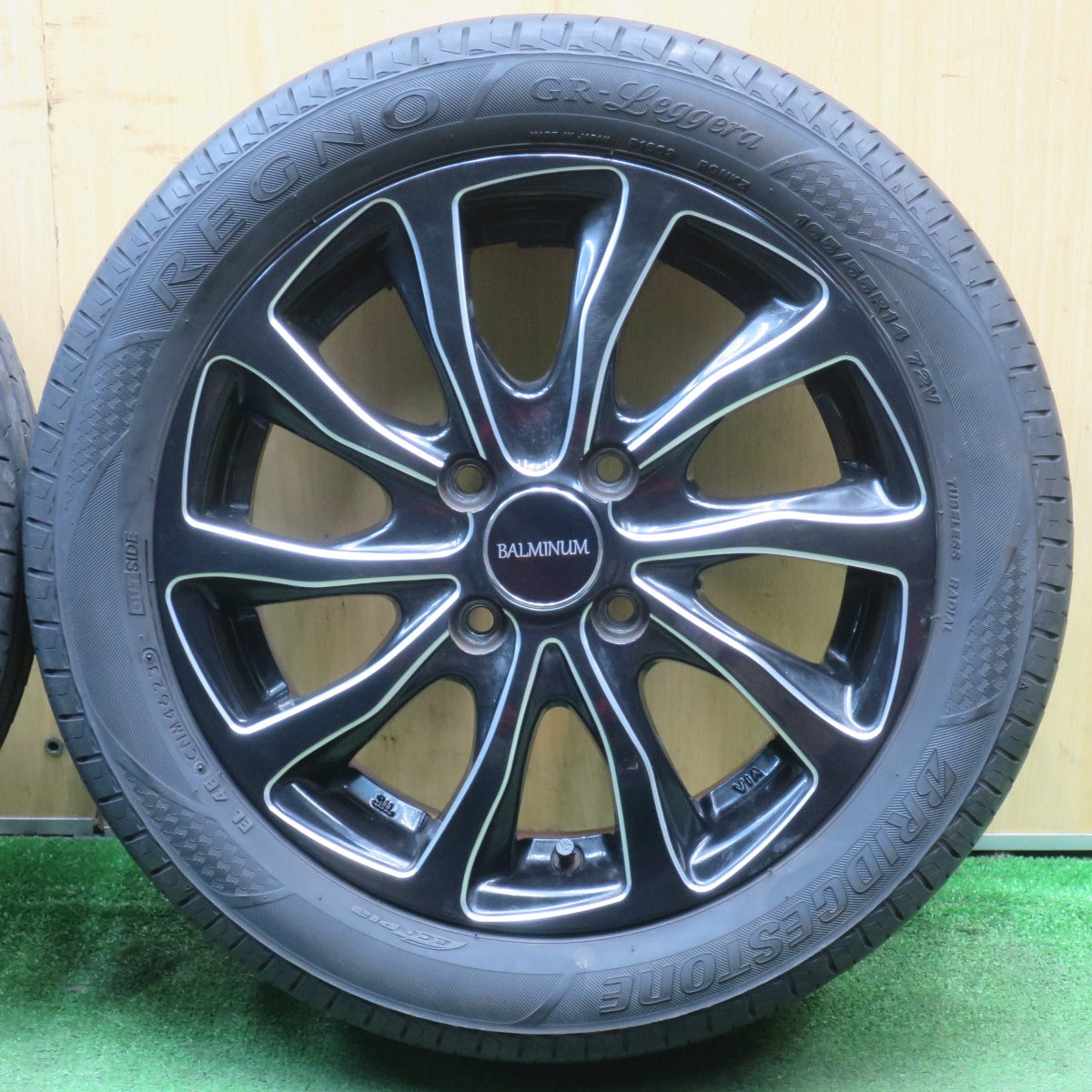 キレイ!23年★165/55R14 ブリヂストン レグノ GR-Leggera BALMINUM バルミナ 軽サイズ 14インチ PCD100/4H★5092602NJノ