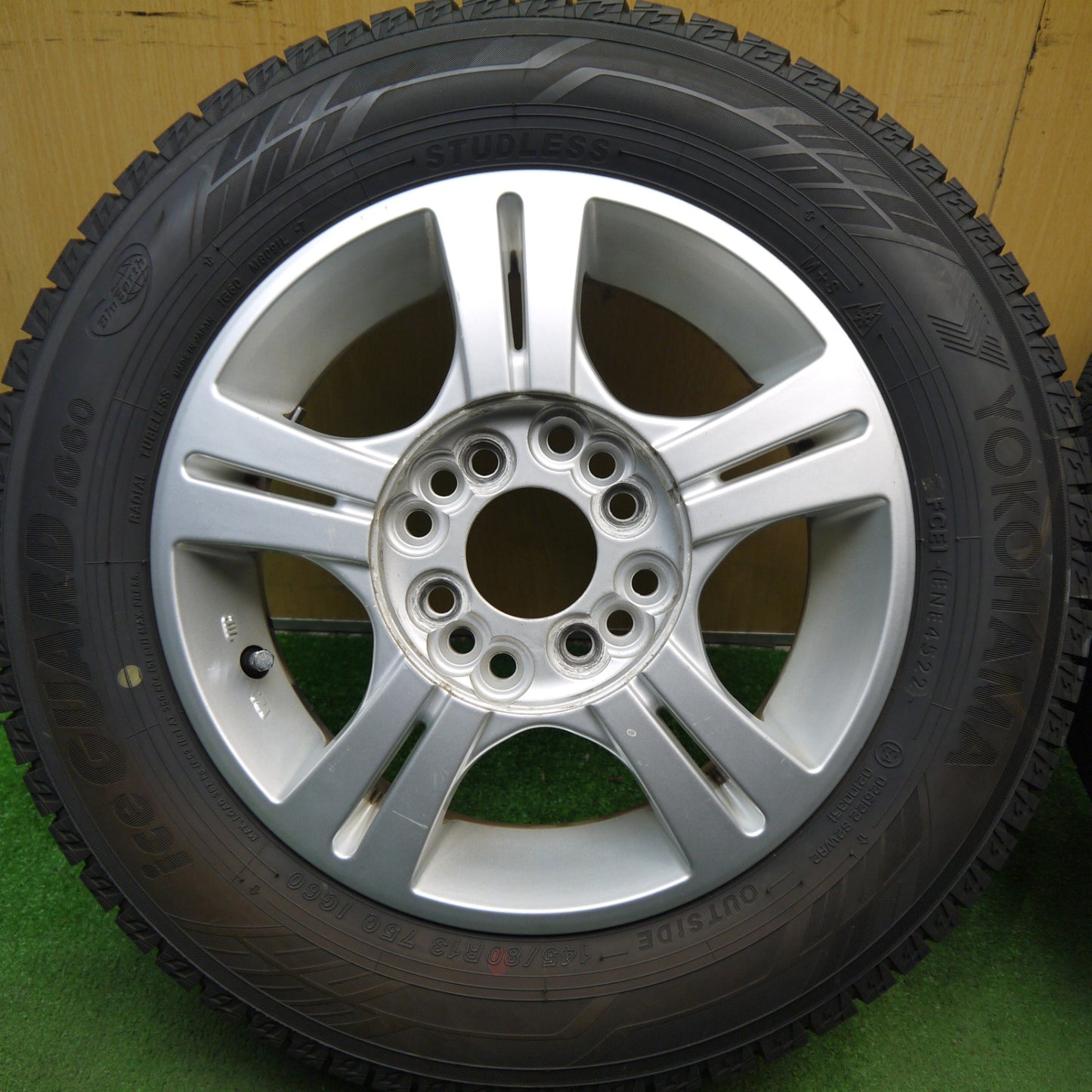 バリ溝!22年!9.5分以上★スタッドレス 145/80R13 ヨコハマ アイスガード iG60 eurobein MANARAY マナレイ 13インチ PCD100 110 114.3/4H マルチ★5080502Hス