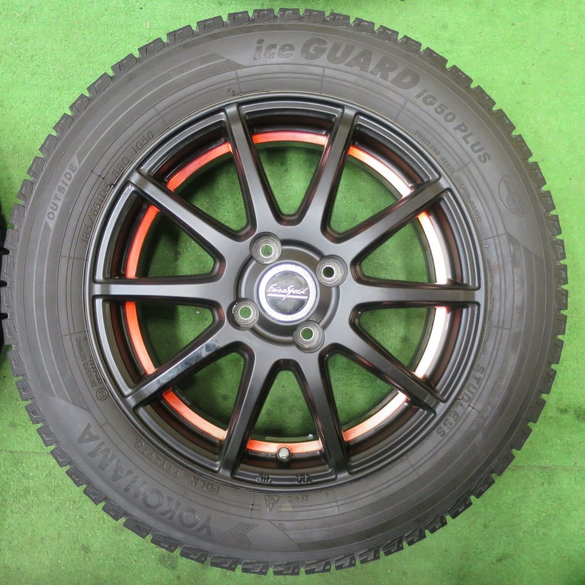 バリ溝!9分★スタッドレス 185/65R15 ヨコハマ アイスガード iG50 プラス EuroSpeed MANARAY ユーロスピード 15インチ PCD100/4H★5060701TTス