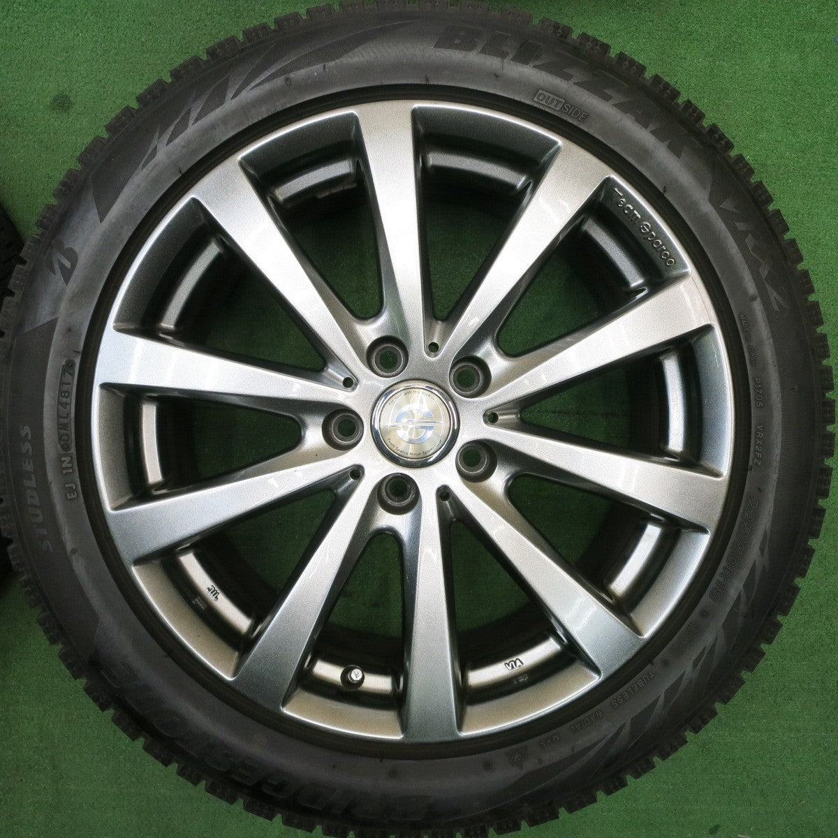 バリ溝!キレイ!9分★BMW 等 225/50R18 スタッドレス ブリヂストン ブリザック VRX2 Team Sparco チームスパルコ 18インチ PCD112/5H★5051408TNス