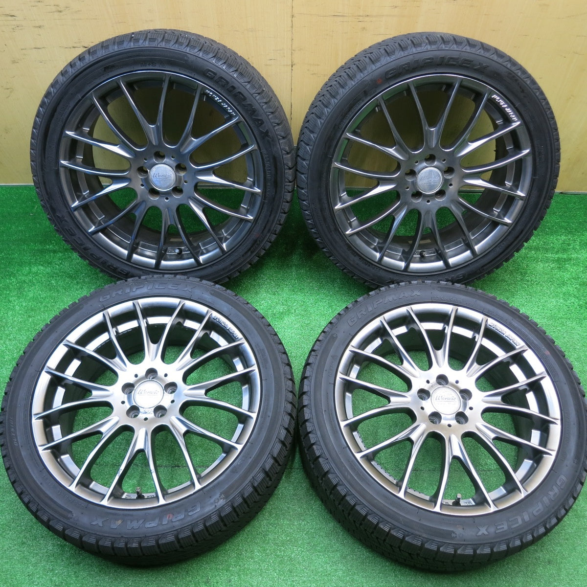 ほぼ未使用!24年★レガシィ 等 225/45R18 スタッドレス グリップマックス GRIP ICE X Warwic Euro Mesh ワーウィック ユーロメッシュ 18インチ PCD100/5H★5102308HAス