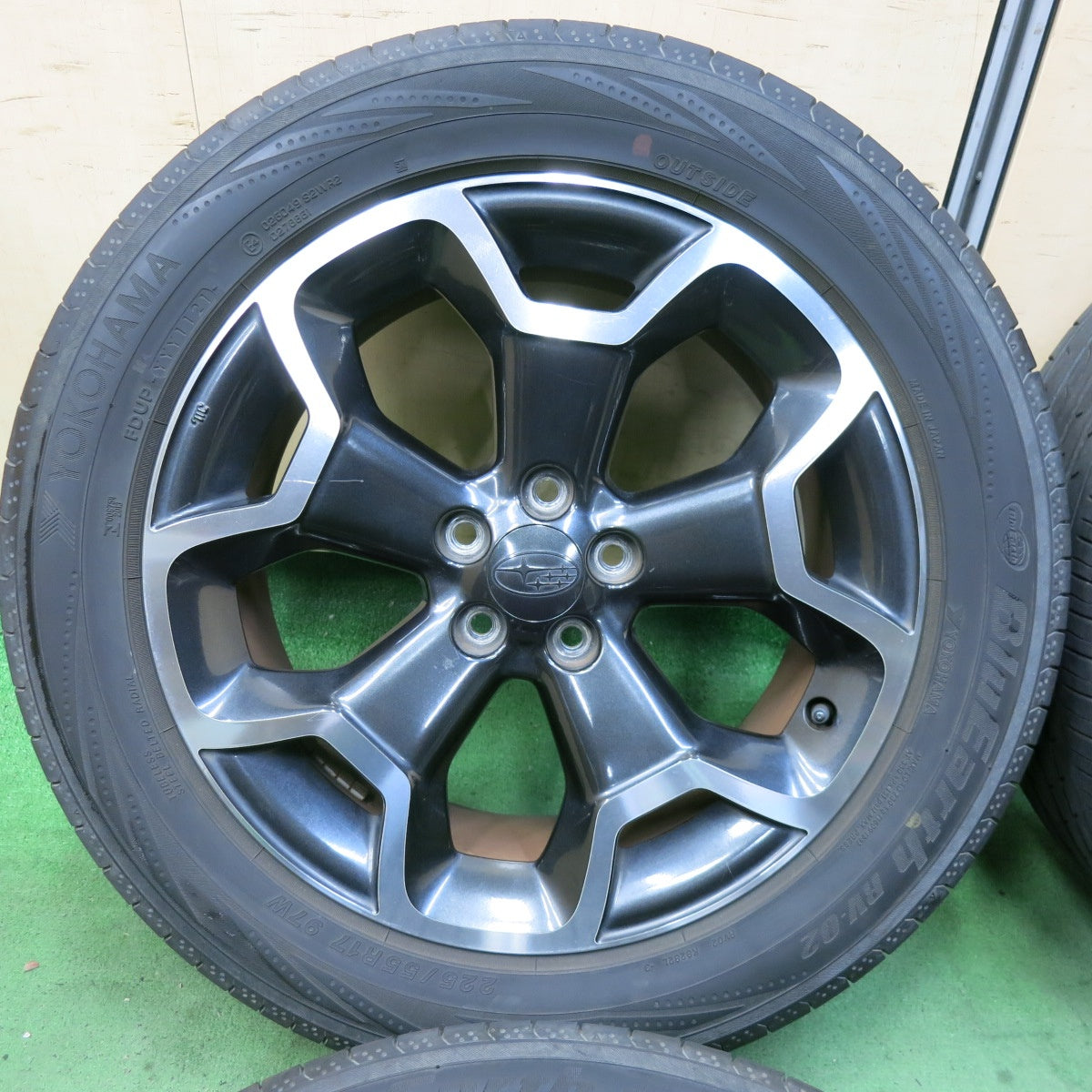 バリ溝!21年!8.5分★スバル GP7 XV 純正 ENKEI 225/55R17 ヨコハマ ブルーアース RV-02 17インチ エンケイ PCD100/5H★5062611SYノ