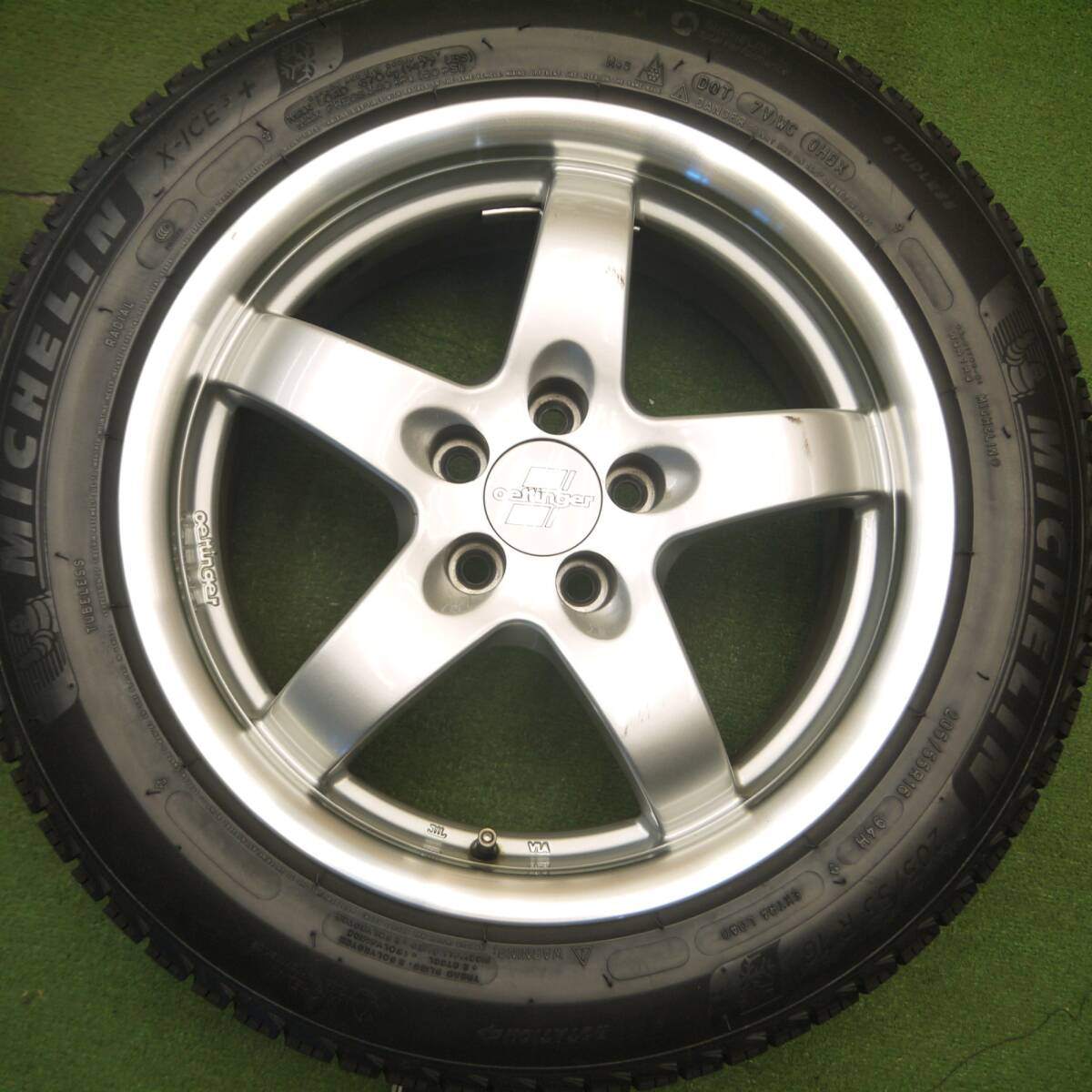 バリ溝!9.5分★ワーゲン 等 oettinger 205/55R16 スタッドレス ミシュラン X-ICE3+ エッティンガー 16インチ PCD100/5H★5022603Hス