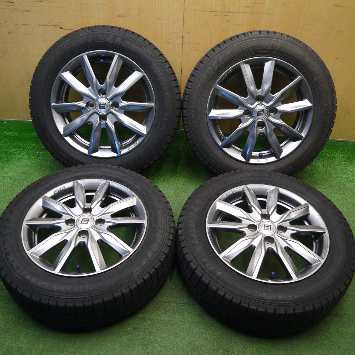 バリ溝!キレイ!9分★スタッドレス 175/65R15 ダンロップ ウインターマックス 03 SEIN SV ザイン 15インチ PCD100/4H★6013006Hス