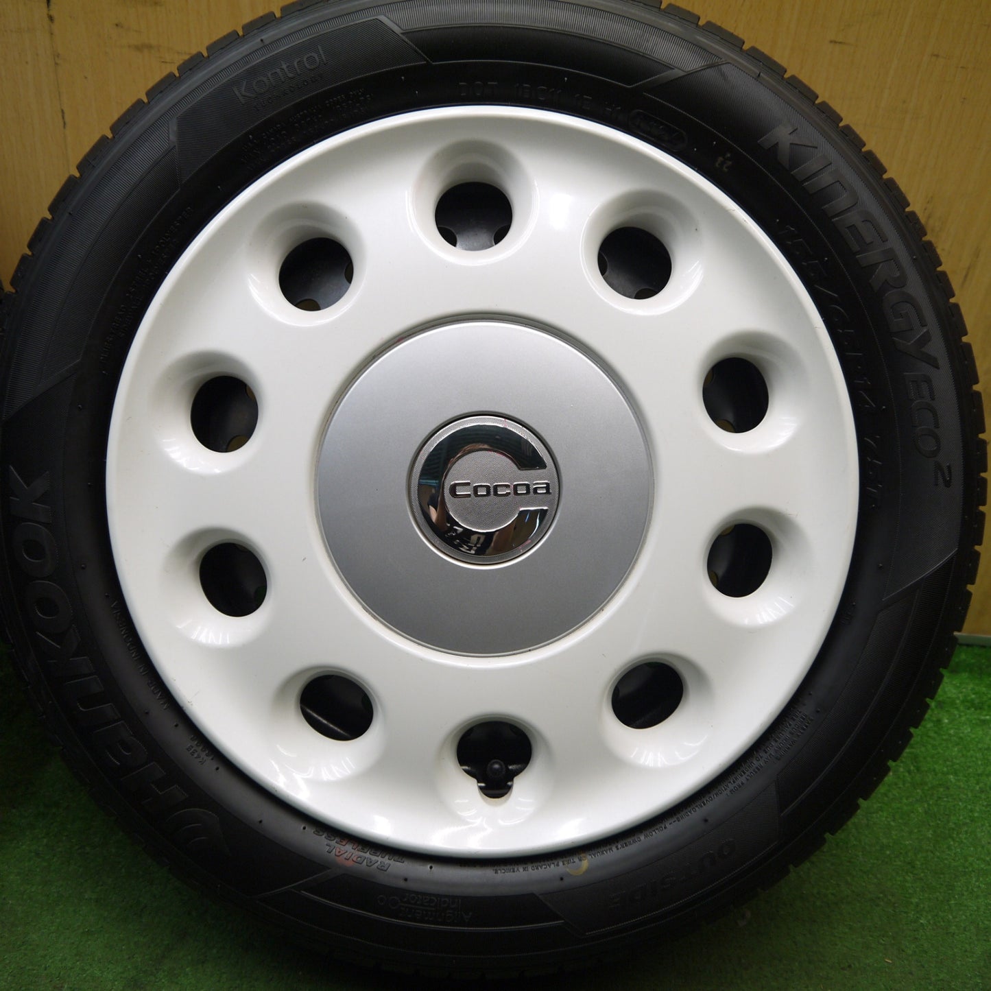 ほぼ未使用!24年!キレイ★ダイハツ ミラ ココア 純正 スチール 155/65R14 ハンコック KINERGY ECO2 14インチ PCD100/4H★5082507Hノ