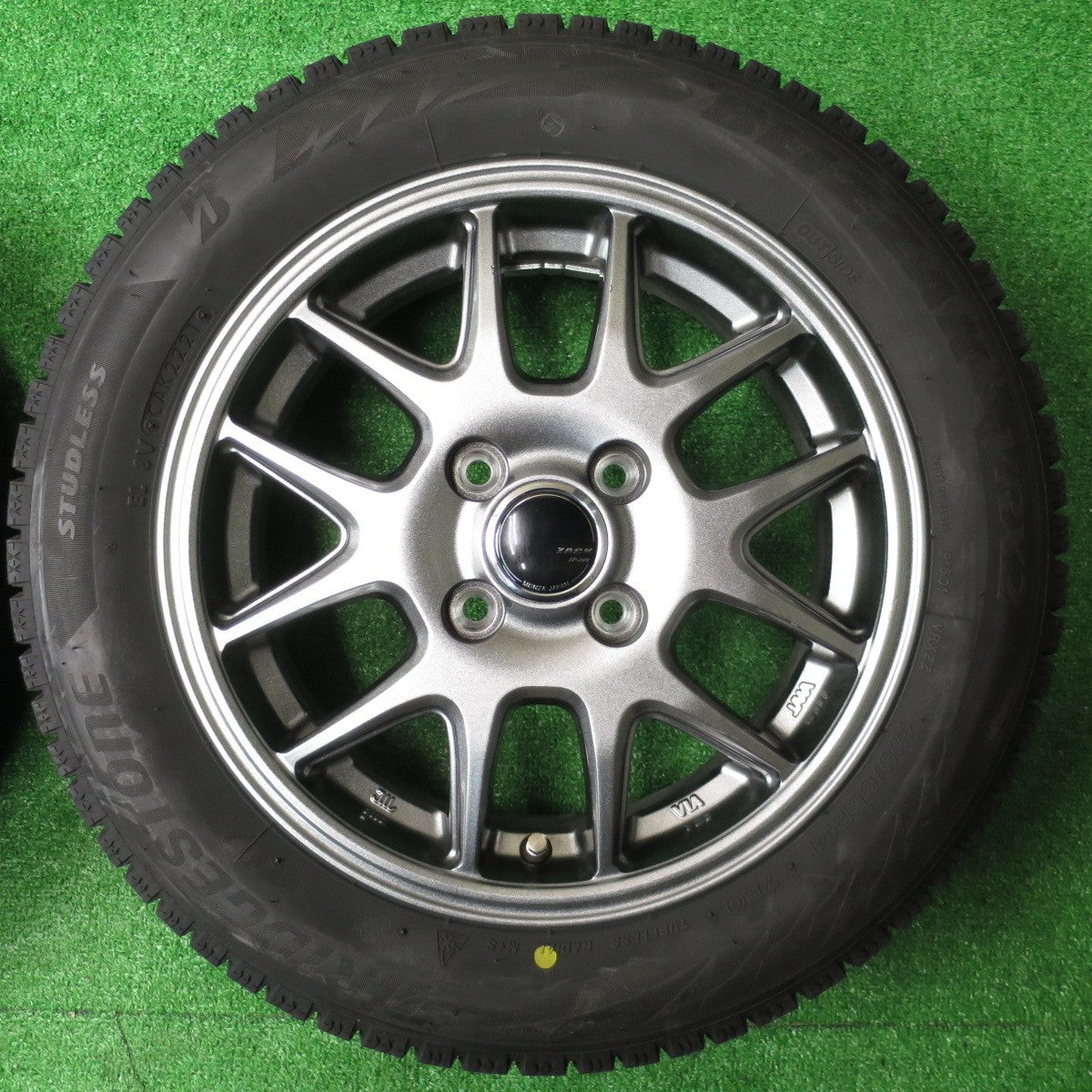 バリ溝!21年!キレイ!9分★スタッドレス 155/65R14 ブリヂストン ブリザック VRX2 ZACK JP-205 MONZA ザック 14インチ PCD100/4H★5052301NJス