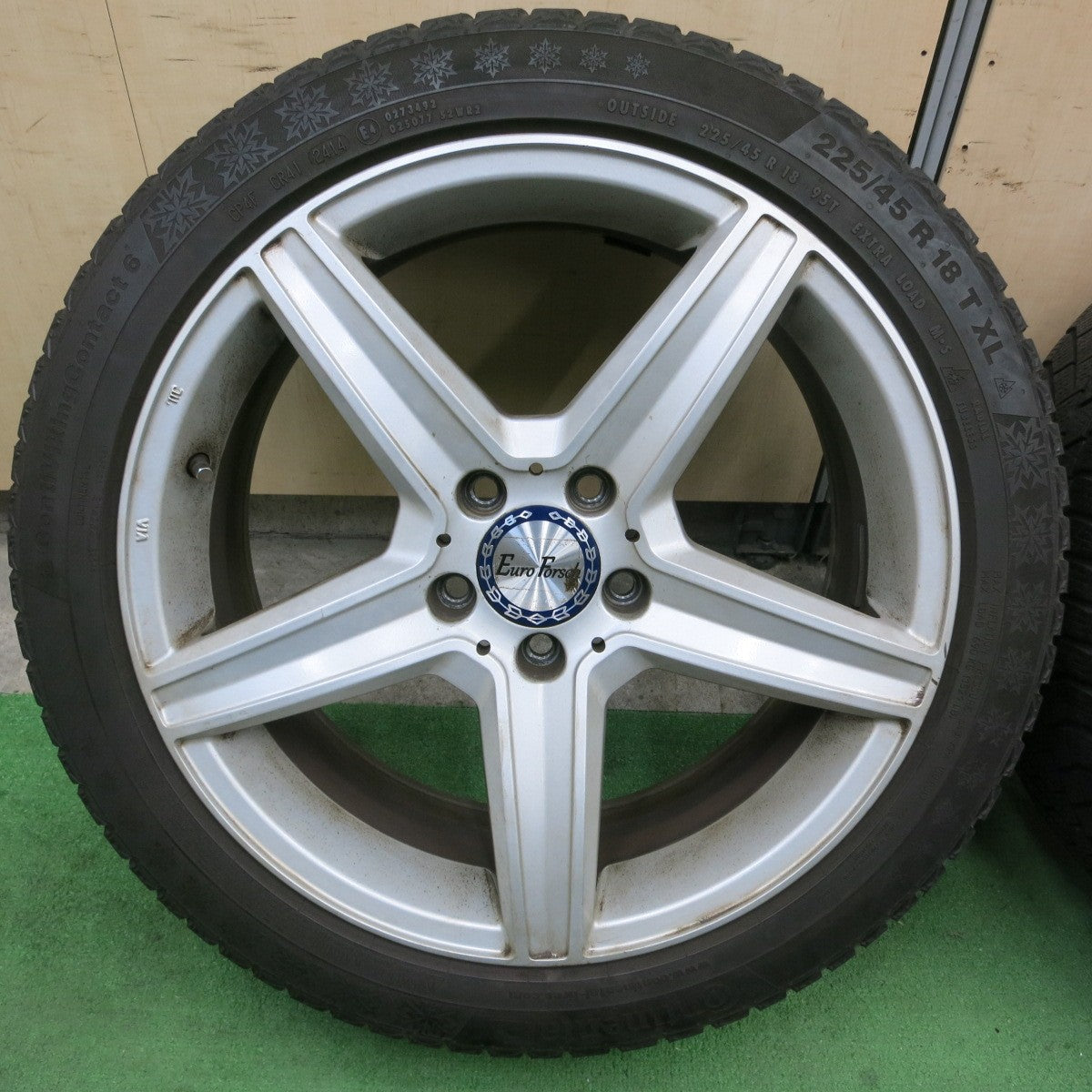 4本価格★ベンツ 等 EuroForsch 225/45R18 スタッドレス コンチネンタル コンチバイキング コンタクト6 18インチ ユーロフォルシュ PCD112/5H★5051003ナス