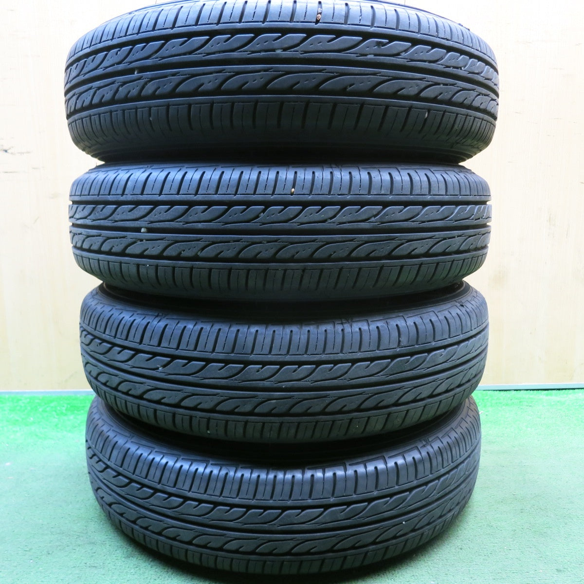 4本価格!23年★145/80R13 ダンロップ EC202 FEID 社外 アルミ 13インチ PCD100/4H★5092806HAノ