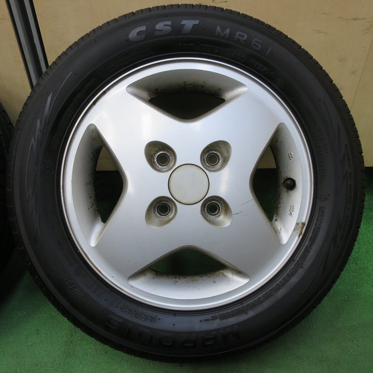 超バリ溝!24年!ほぼ10分★スズキ ワゴンR 純正 155/65R13 マーキス CST MR61 13インチ PCD100/4H★5052907イノ