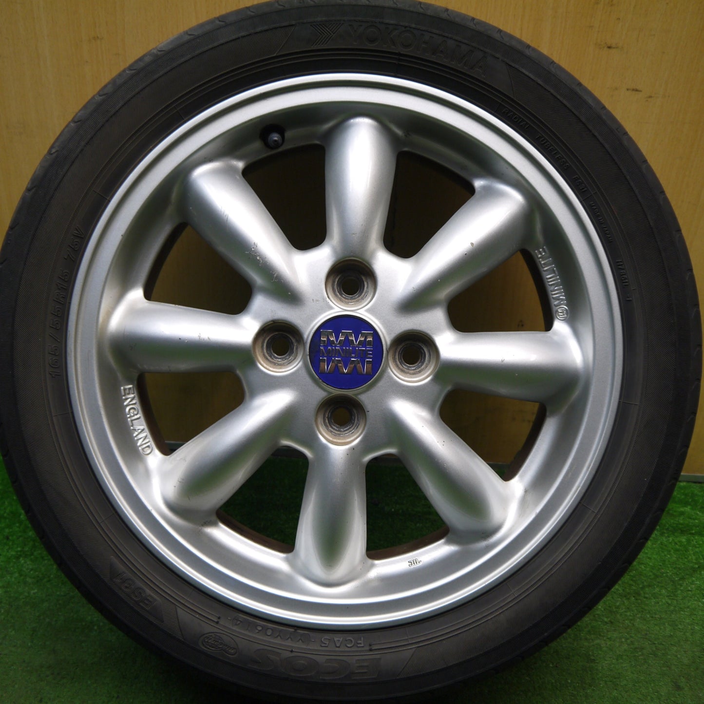 1本価格★ダイハツ ミラジーノ 純正 MINILITE 165/55R15 ヨコハマ エコス ES31 ミニライト PCD100/4H★5062502Hノ