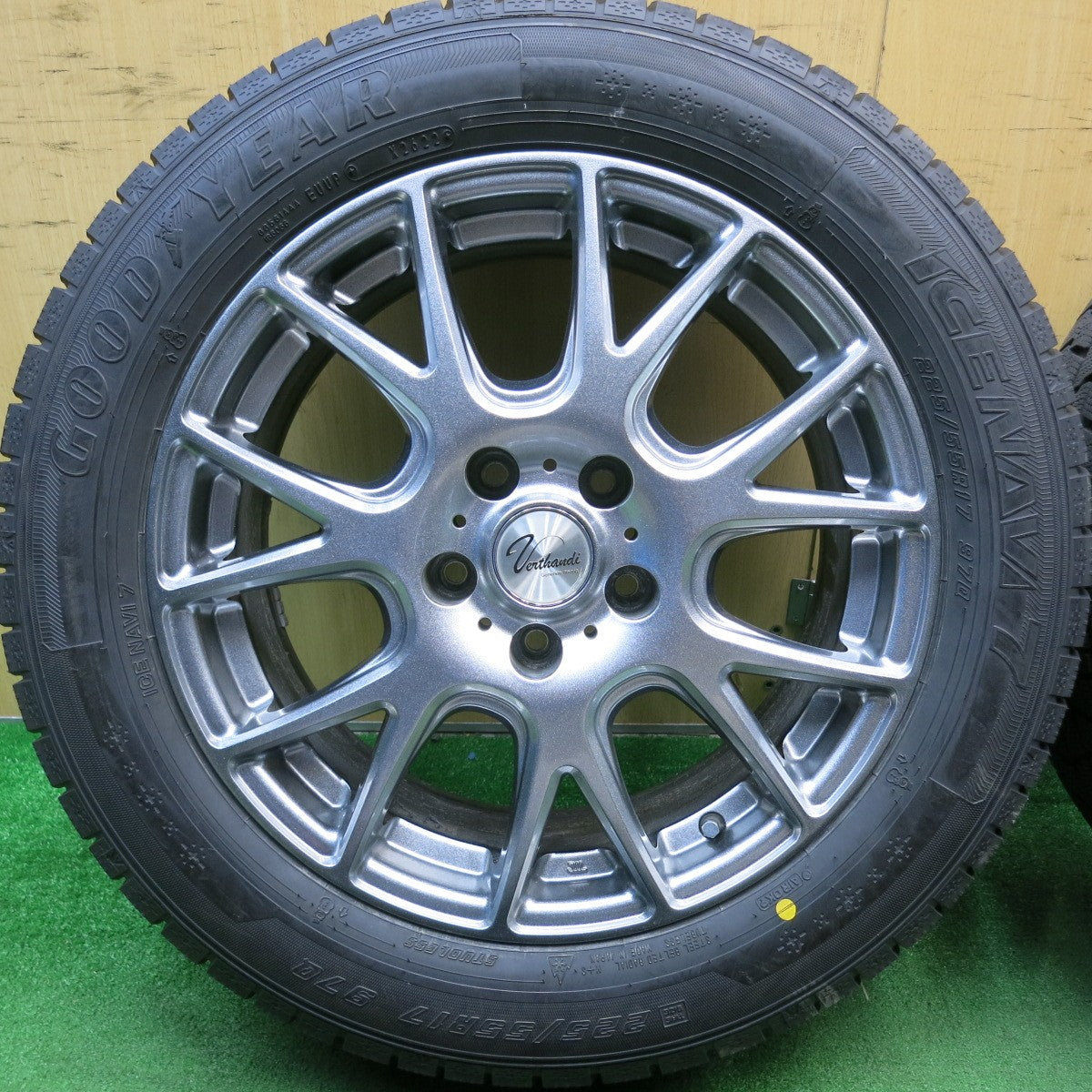 超バリ溝!22年!キレイ!ほぼ10分★スタッドレス 225/55R17 グッドイヤー アイスナビ7 Verthandi ヴェルザンディ ヴェルサンディ 17インチ PCD114.3/5H★5042704HAス
