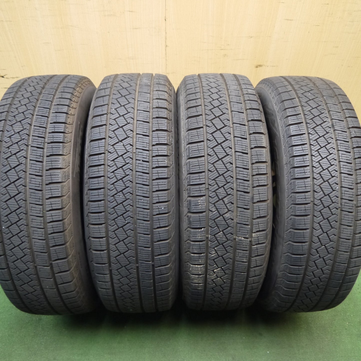 バリ溝!22年!キレイ!9.5分★スタッドレス 195/65R16 ピレリ アイスゼロ アシンメトリコ SMACK ENKEI AME スマック エンケイ 16インチ PCD100/4H★5090901Hス