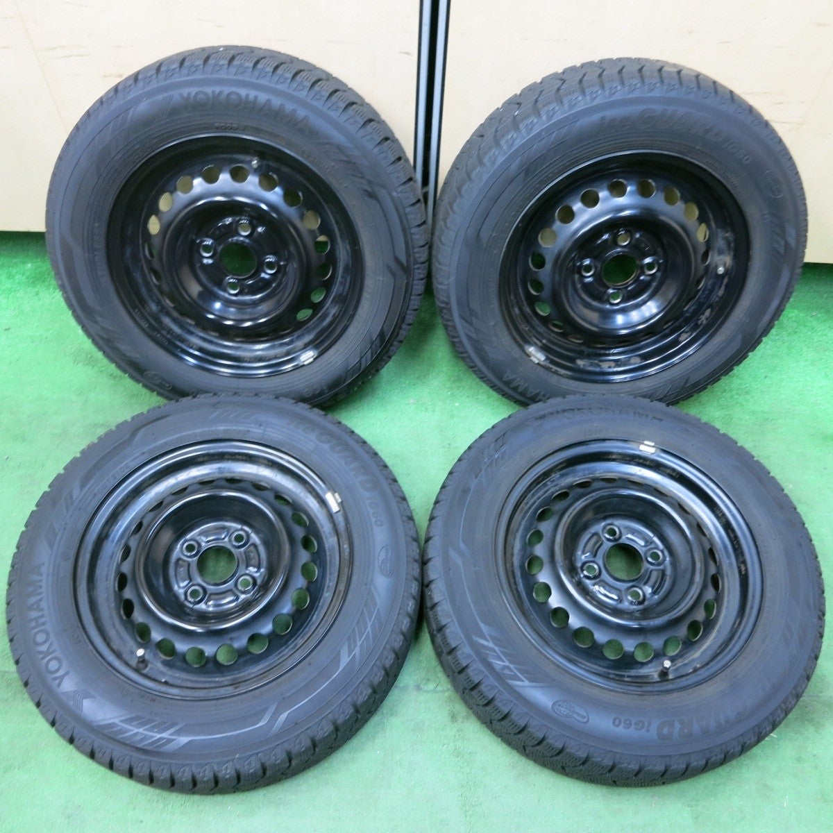 バリ溝!ほぼ10分★スタッドレス 175/65R14 ヨコハマ アイスガード iG60 スチール ホイール 14インチ PCD100/4H★4111903SYス