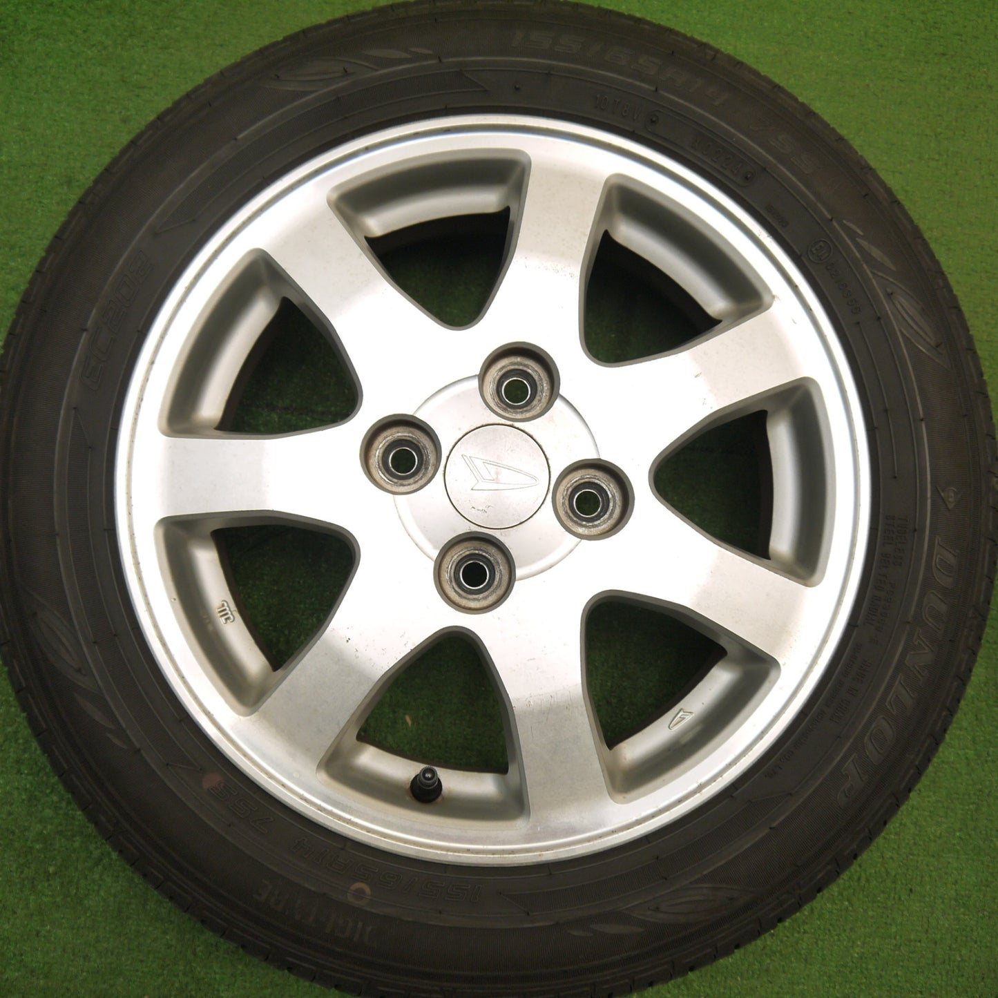 バリ溝!24年!8.5分★ダイハツ ムーヴ タント 等 純正 155/65R14 ダンロップ EC202 14インチ PCD100/4H★5042101Hノ