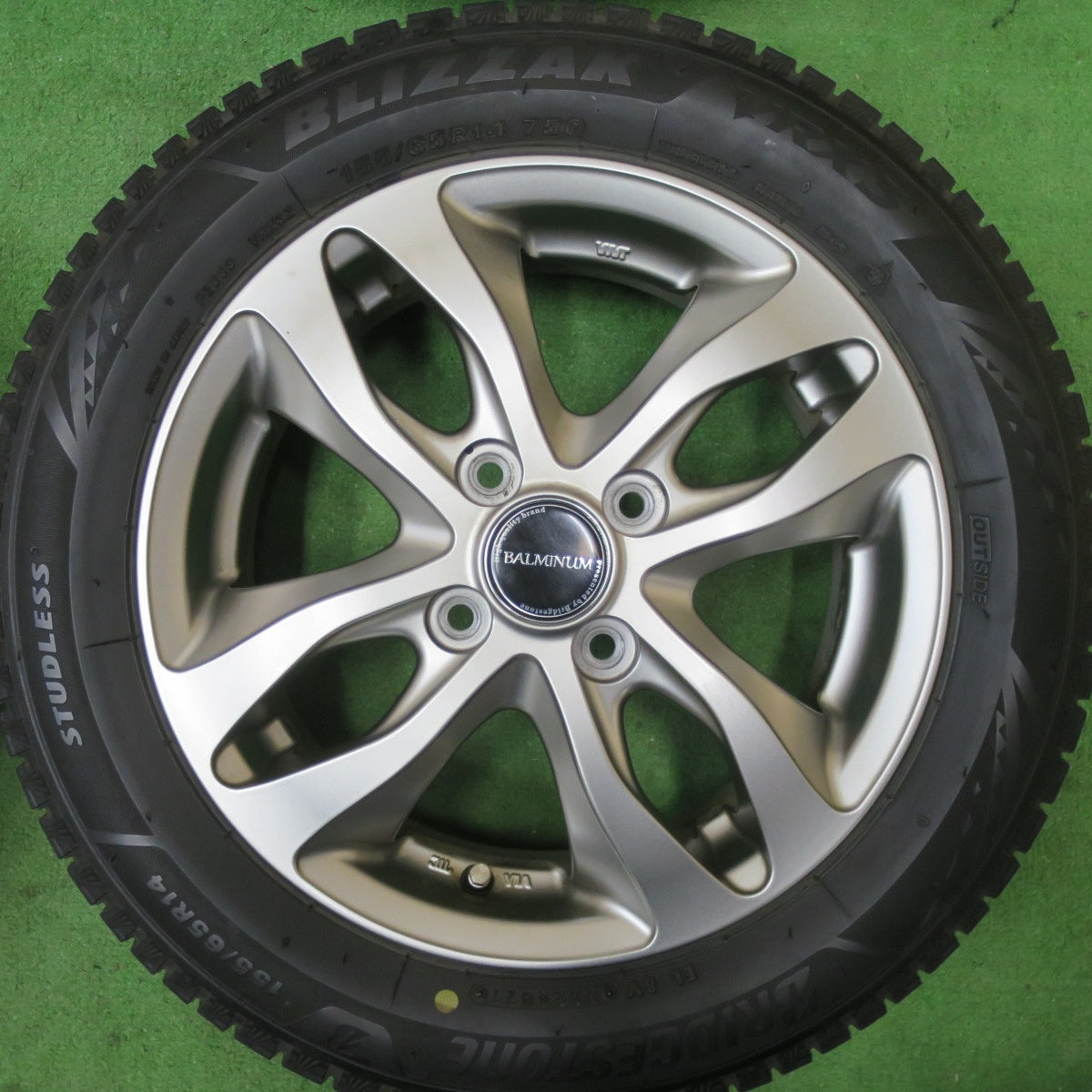 キレイ!21年★スタッドレス 155/65R14 ブリヂストン ブリザック VRX3 BALMINUM バルミナ 14インチ PCD100/4H★5052303TTス