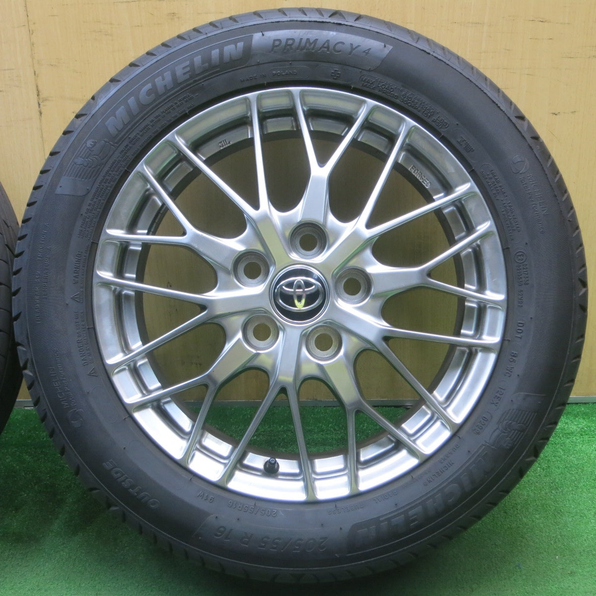 バリ溝!23年!キレイ!9.5分★トヨタ 80系 ノア ヴォクシー 純正 BBS 205/55R16 ミシュラン プライマシー4 ブリヂストン プレイズ PX-RV2 16インチ PCD114.3/5H★5051802NJノ